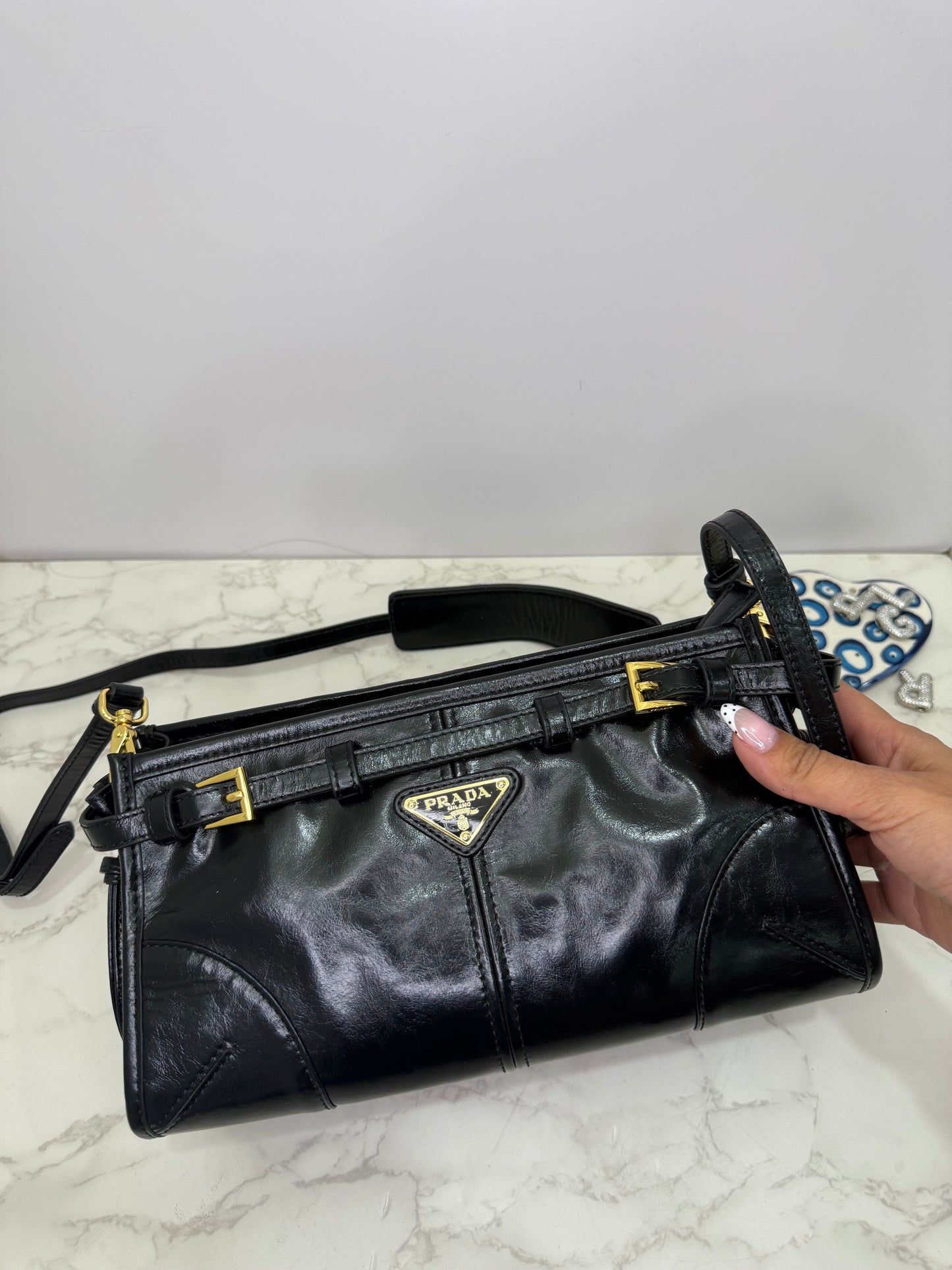 Patent Prada shoulder bag