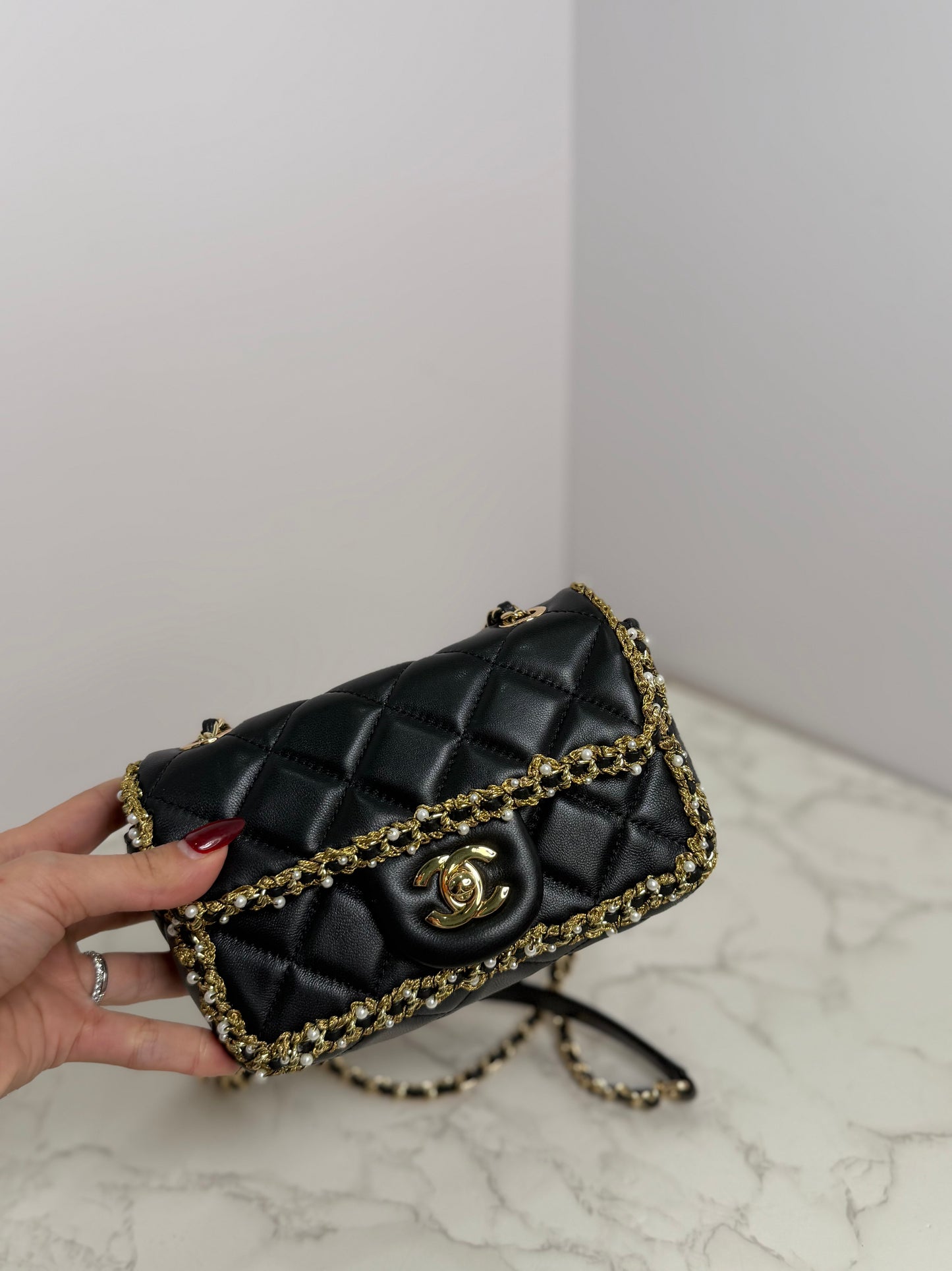 Beaded cc flap bag