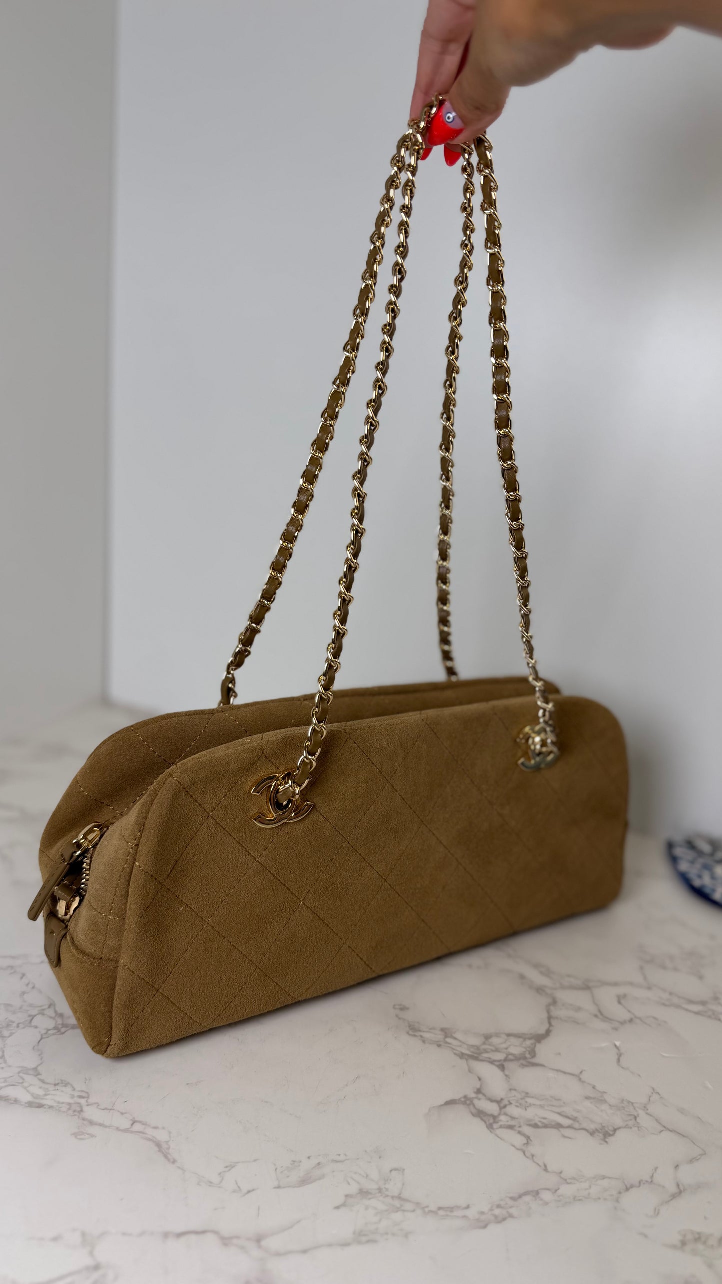 CC Suede Chain Double Strap