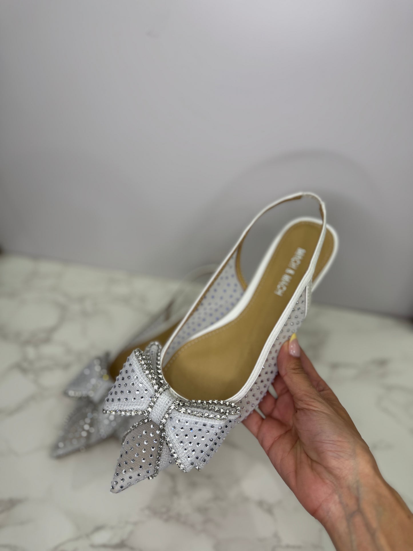 Mm rhinestone slingback