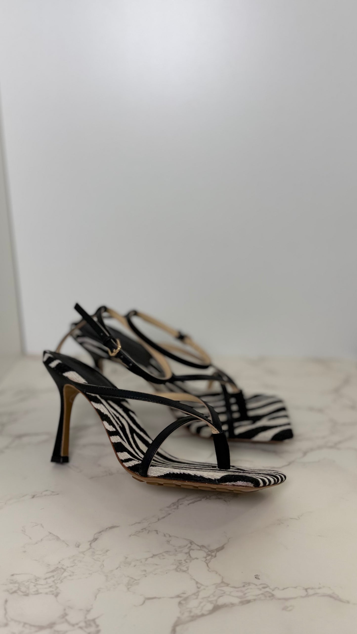 BV Zebra Square Toe Sandal