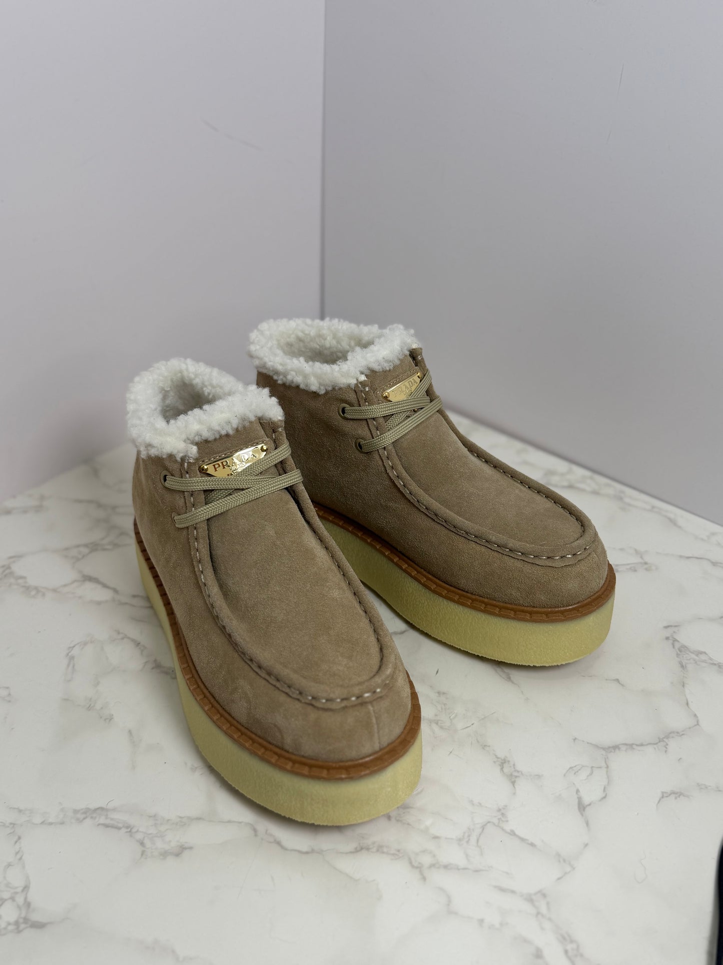 Prada suede boot