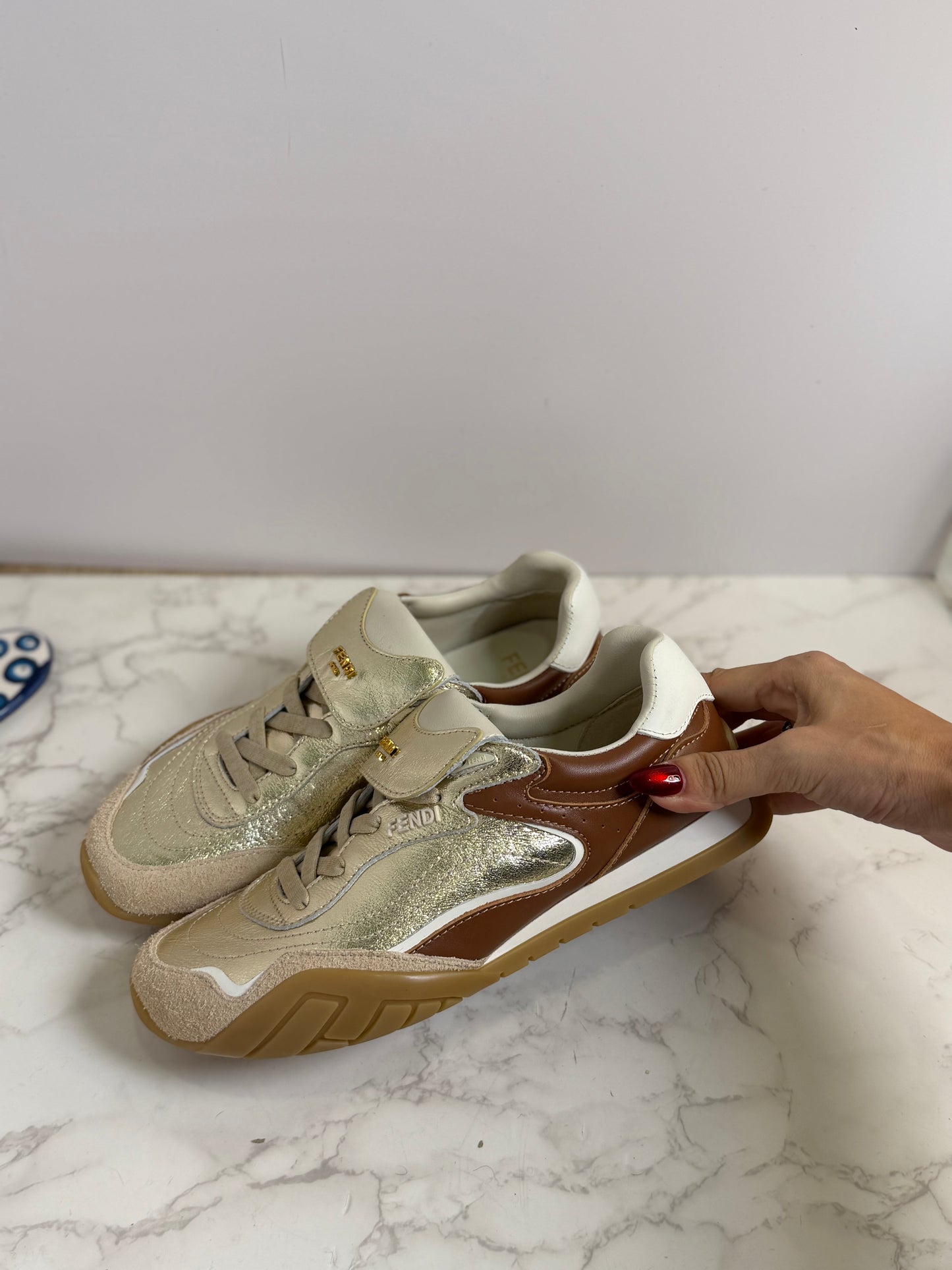 Fendi metallic sneakers