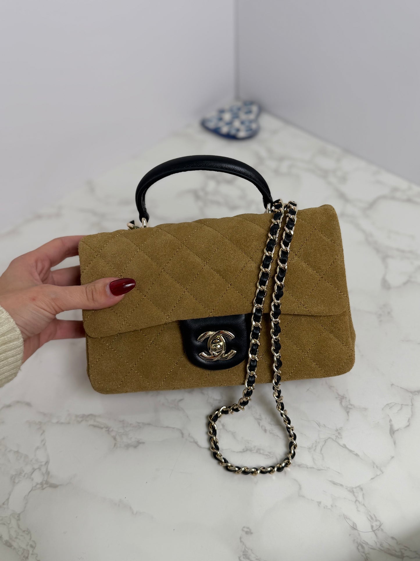 Cc suede top handle