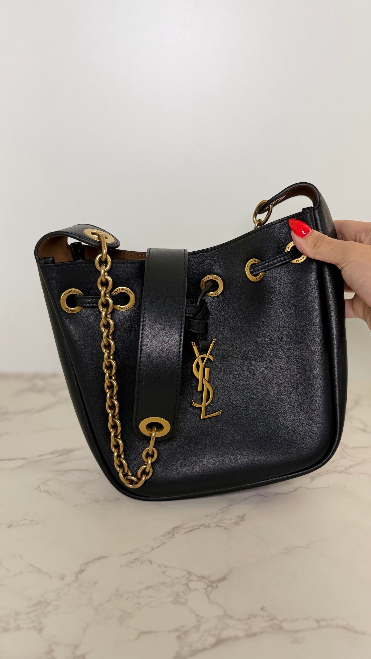 YSL crossbody bucket