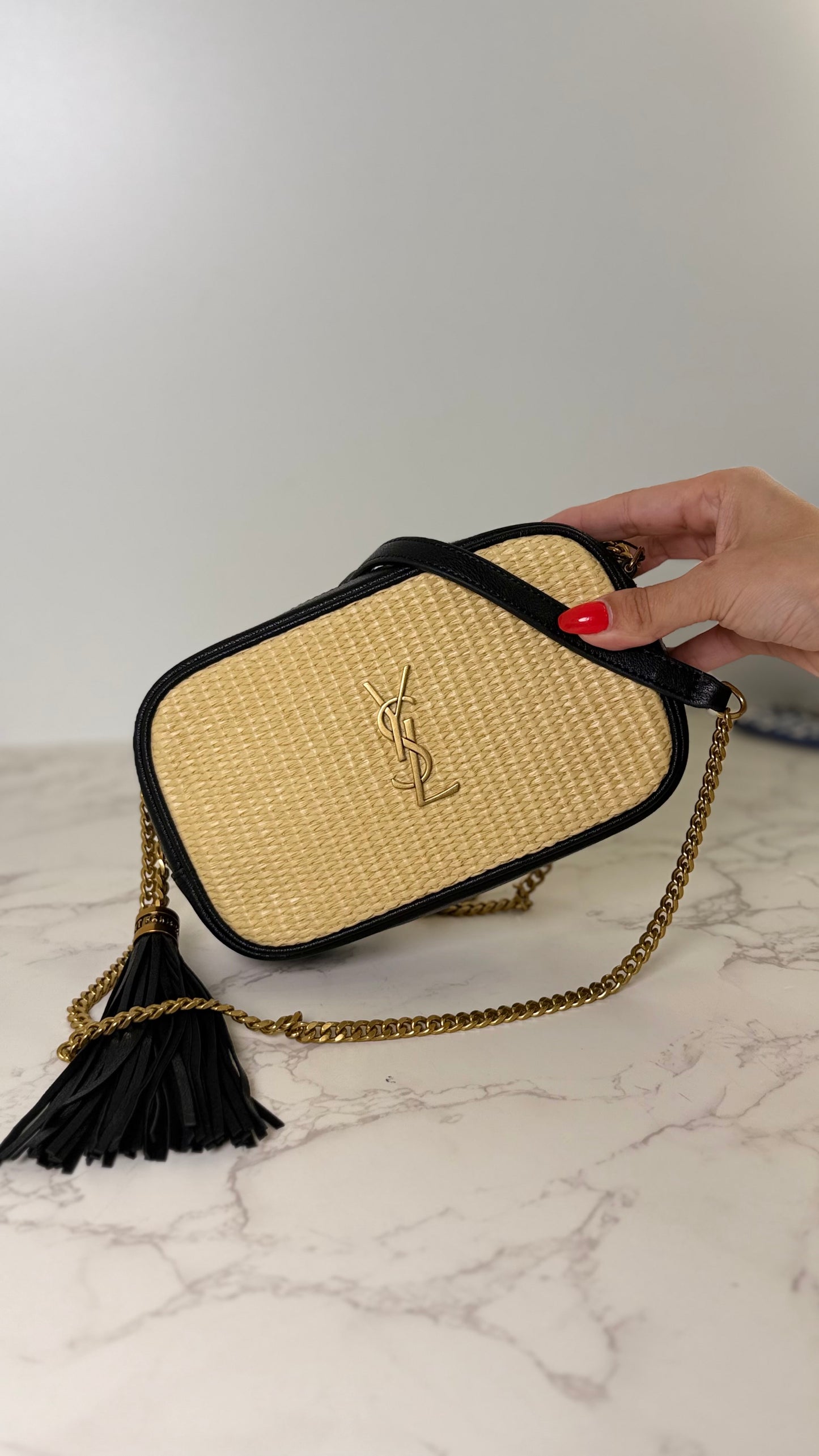 YSL Raffia Crossbody