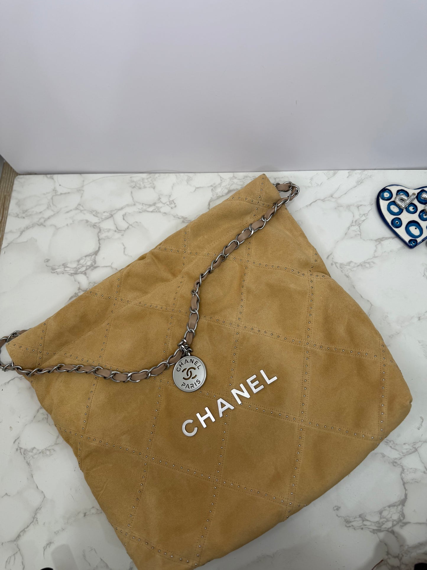 Suede Chanel 22 studded