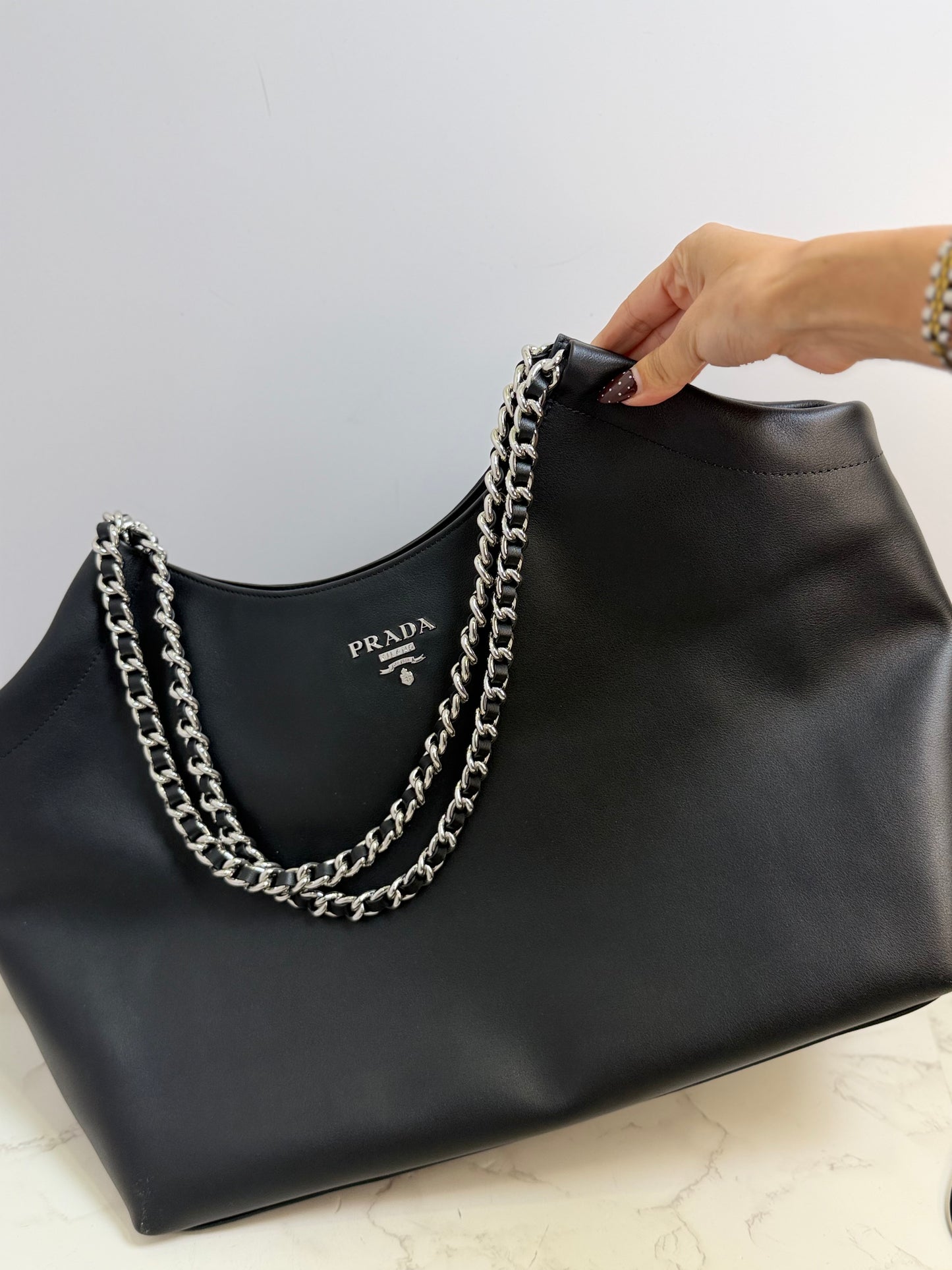 Prada chain tote