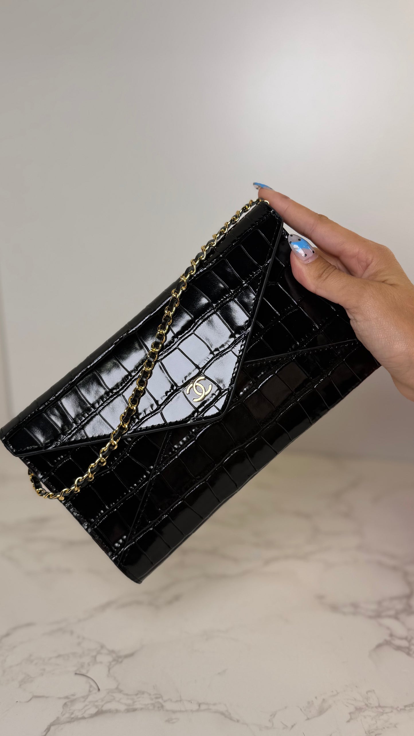 CC Croc Envelope Clutch