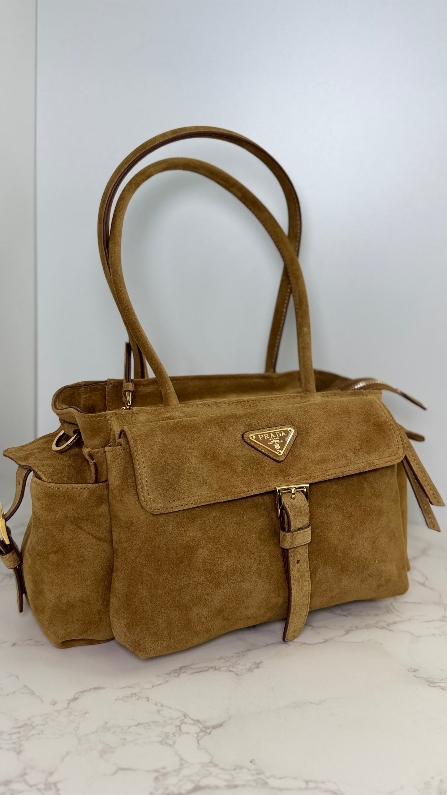 Prada Suede Camera Bag
