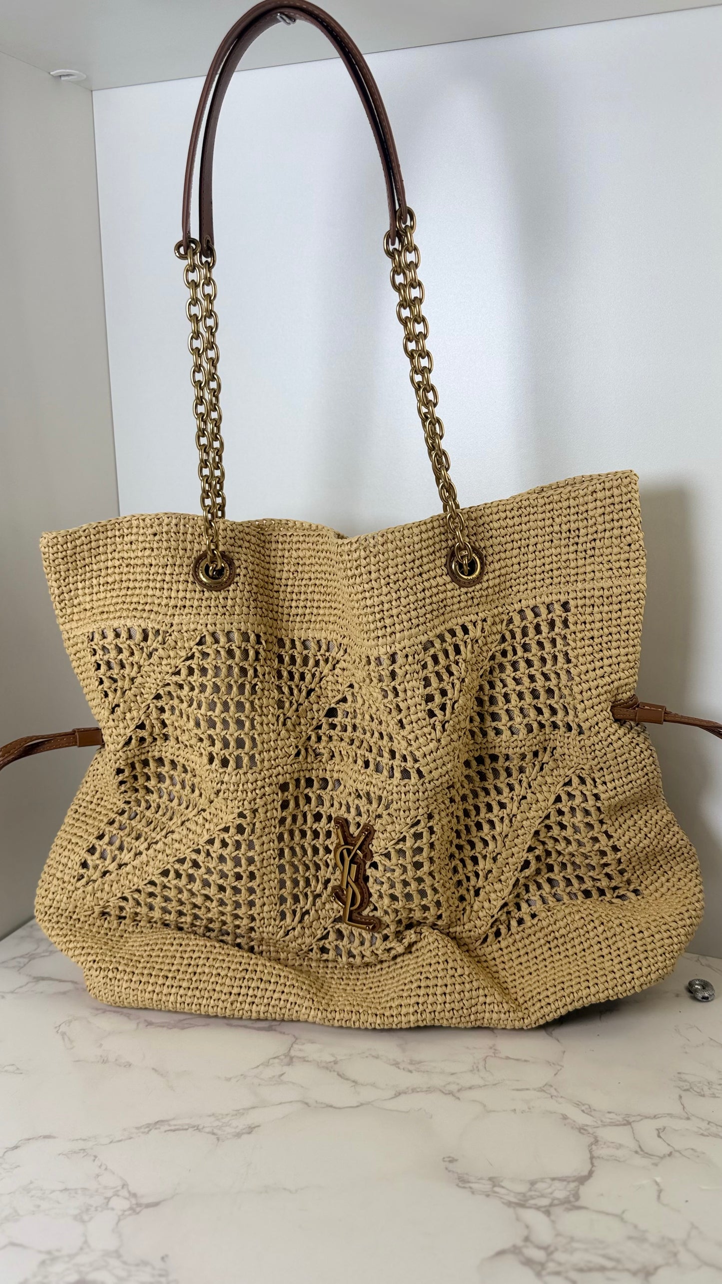 YSL Raffia Tote