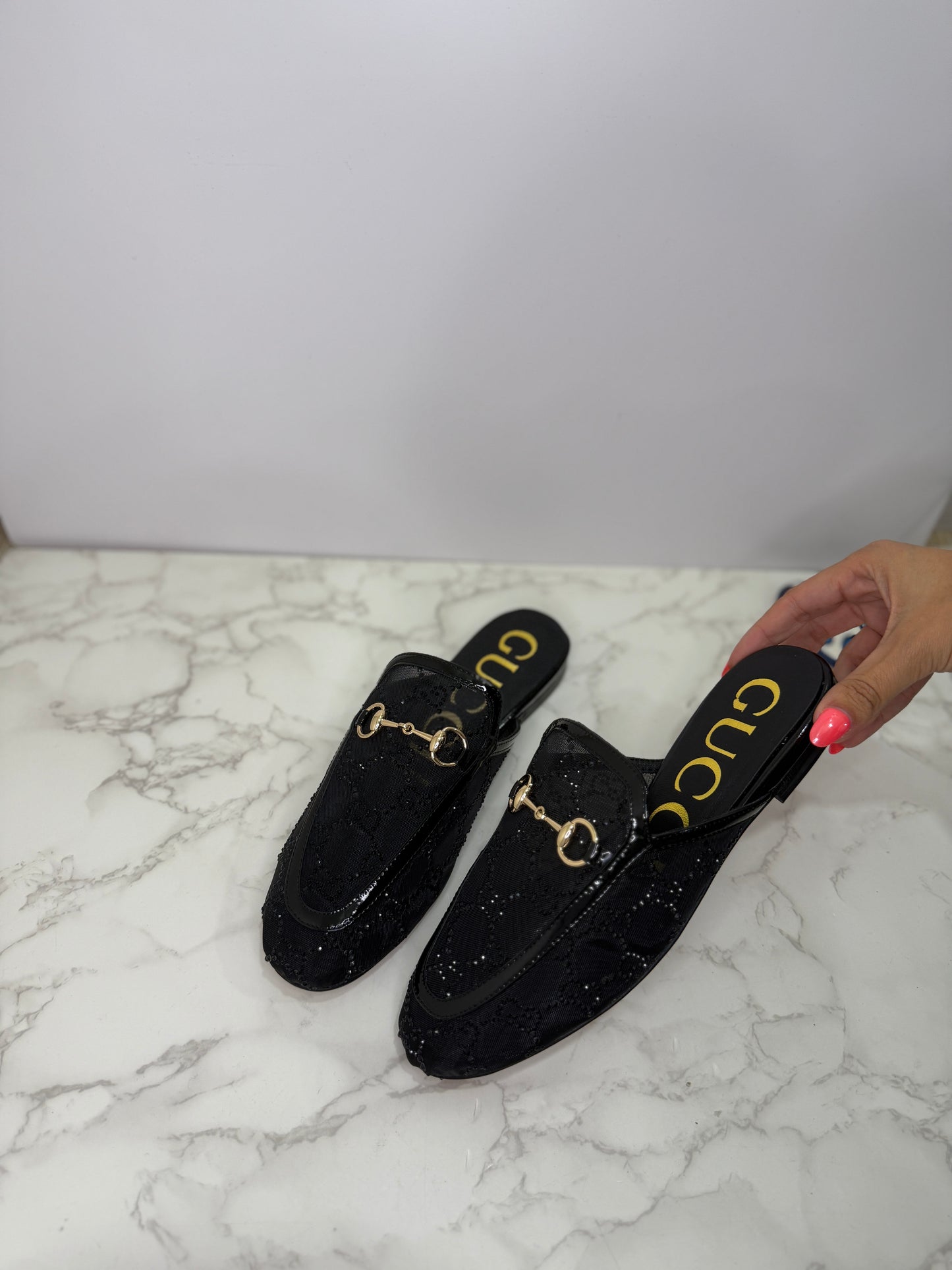 Rhinestone mules