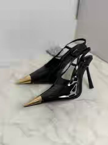 Ysl patent slingbacks