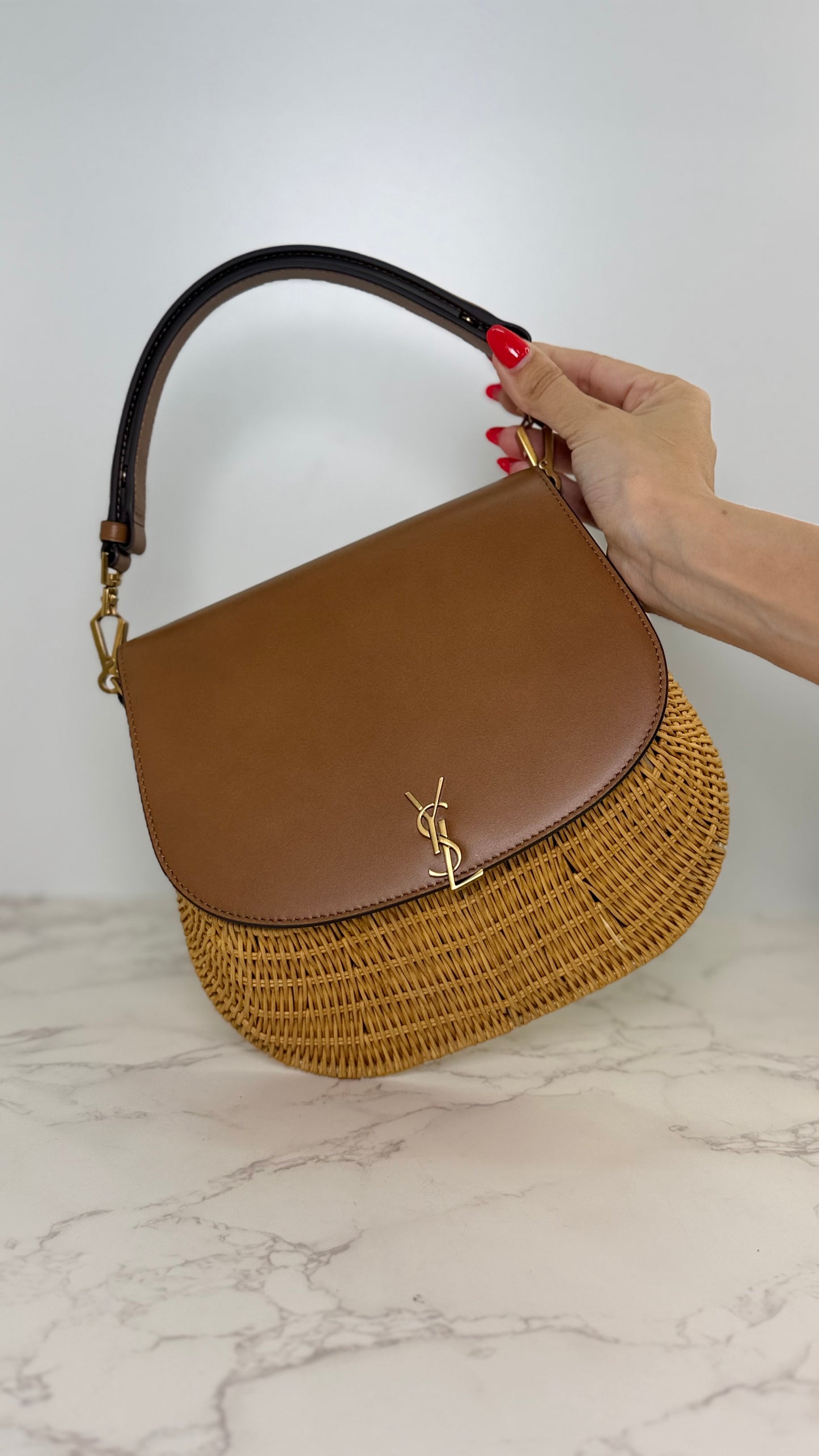 YSL Raffia Shoulder