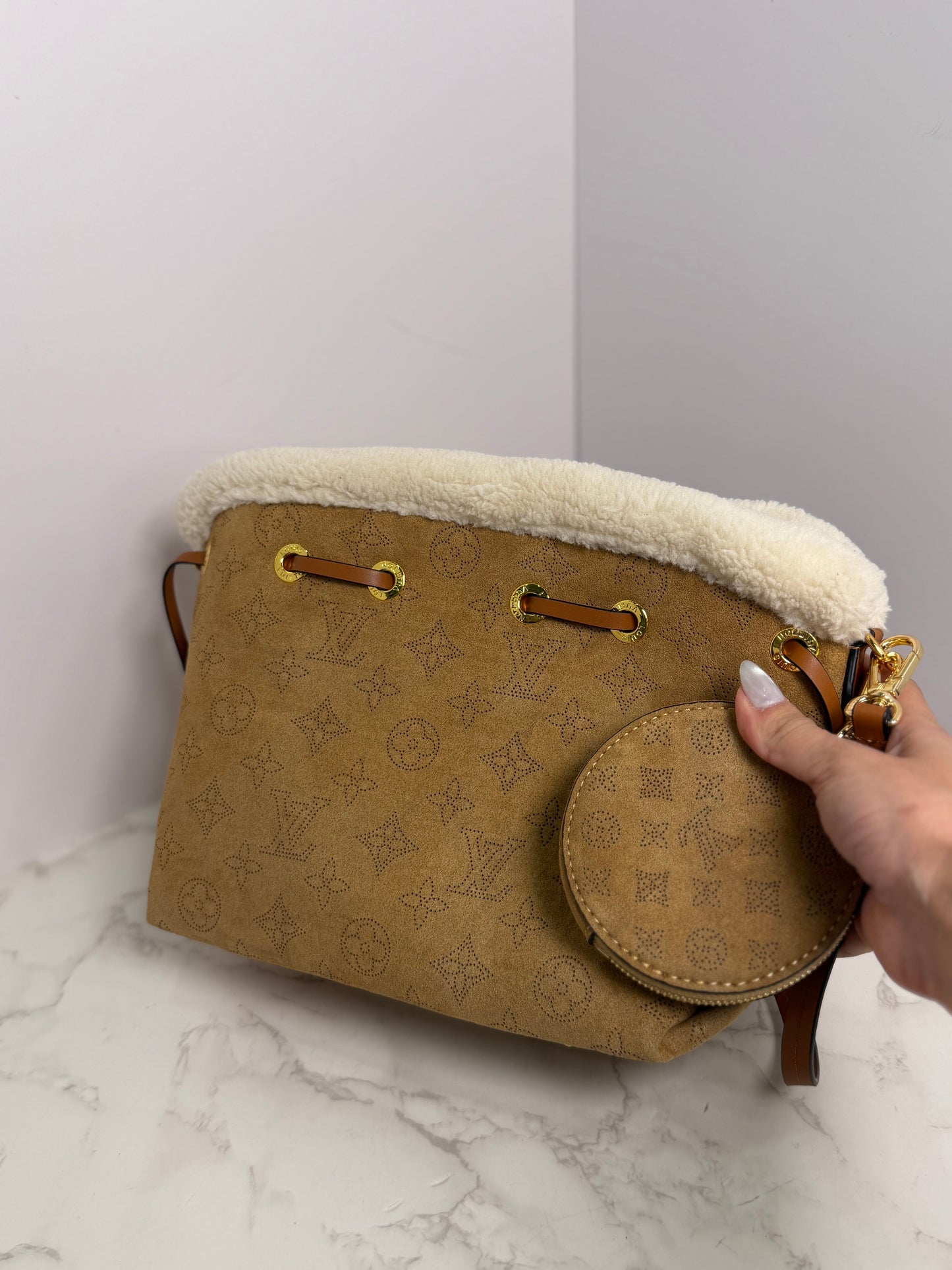Lv sherpa bucket crossbody