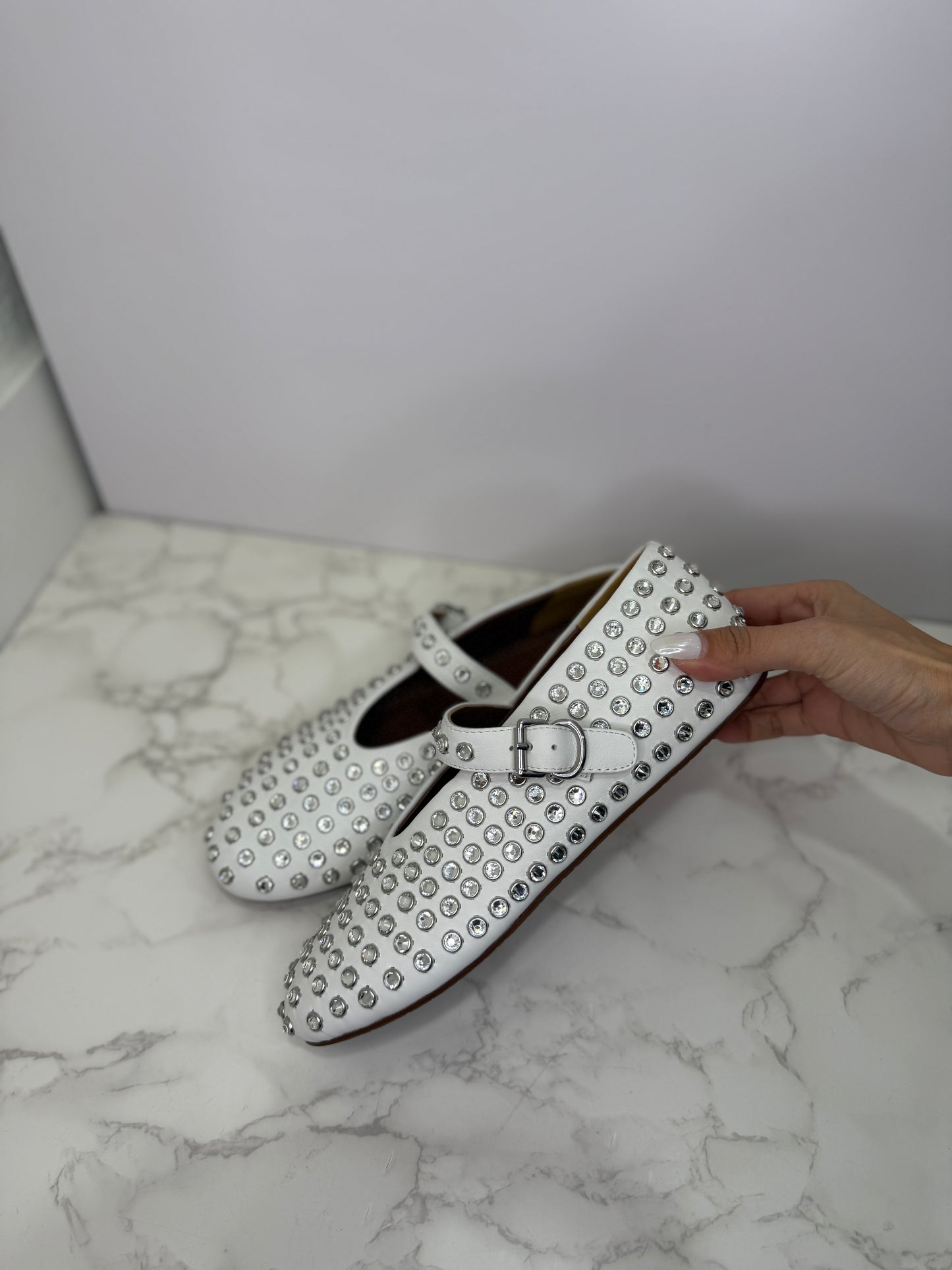 White rhinestone Alaia