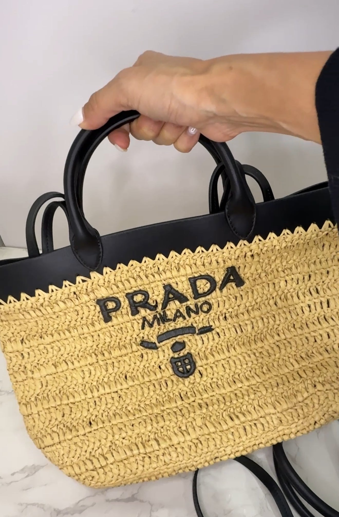 Prada raffia