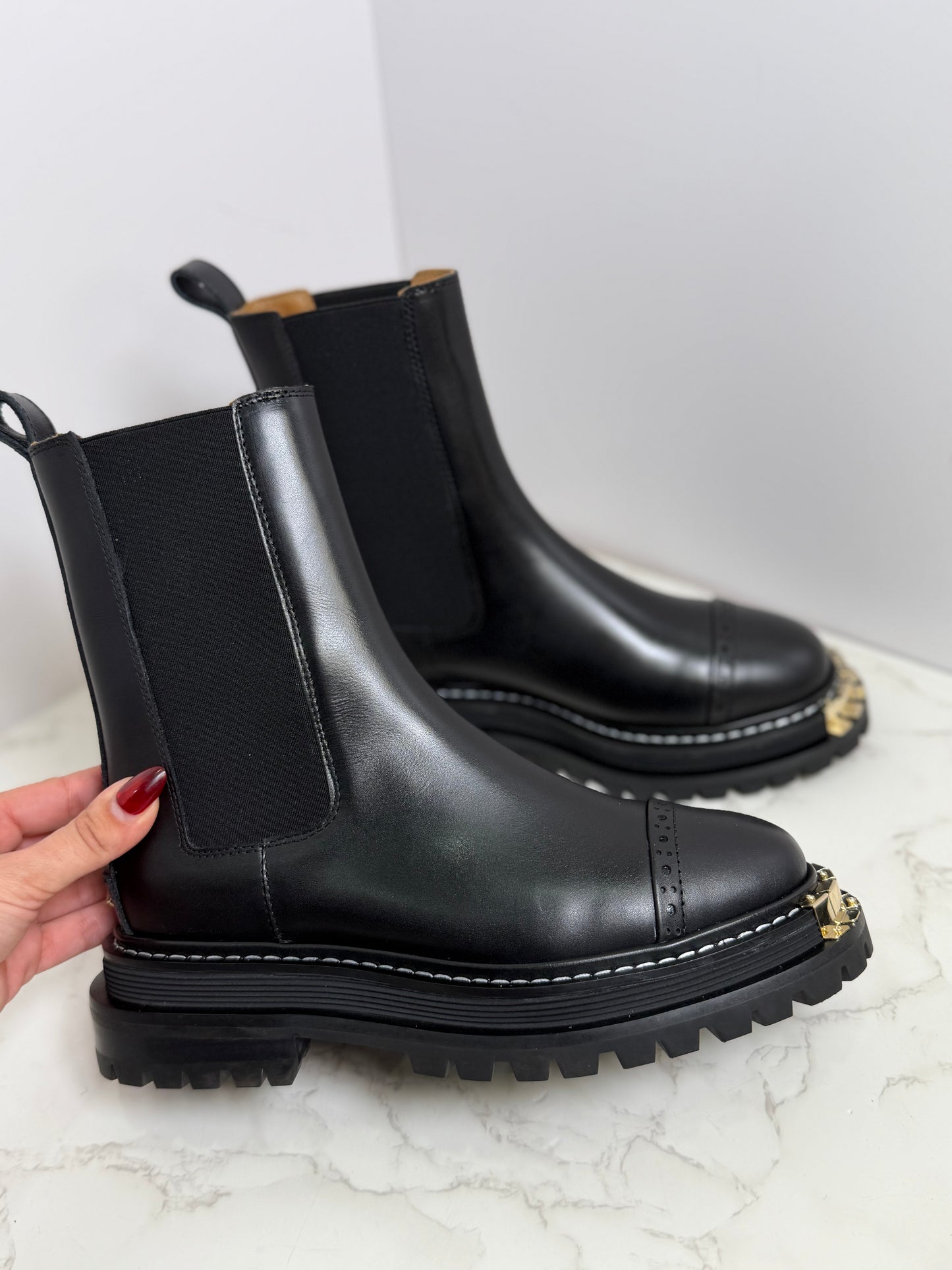 Sandro metal toe boots