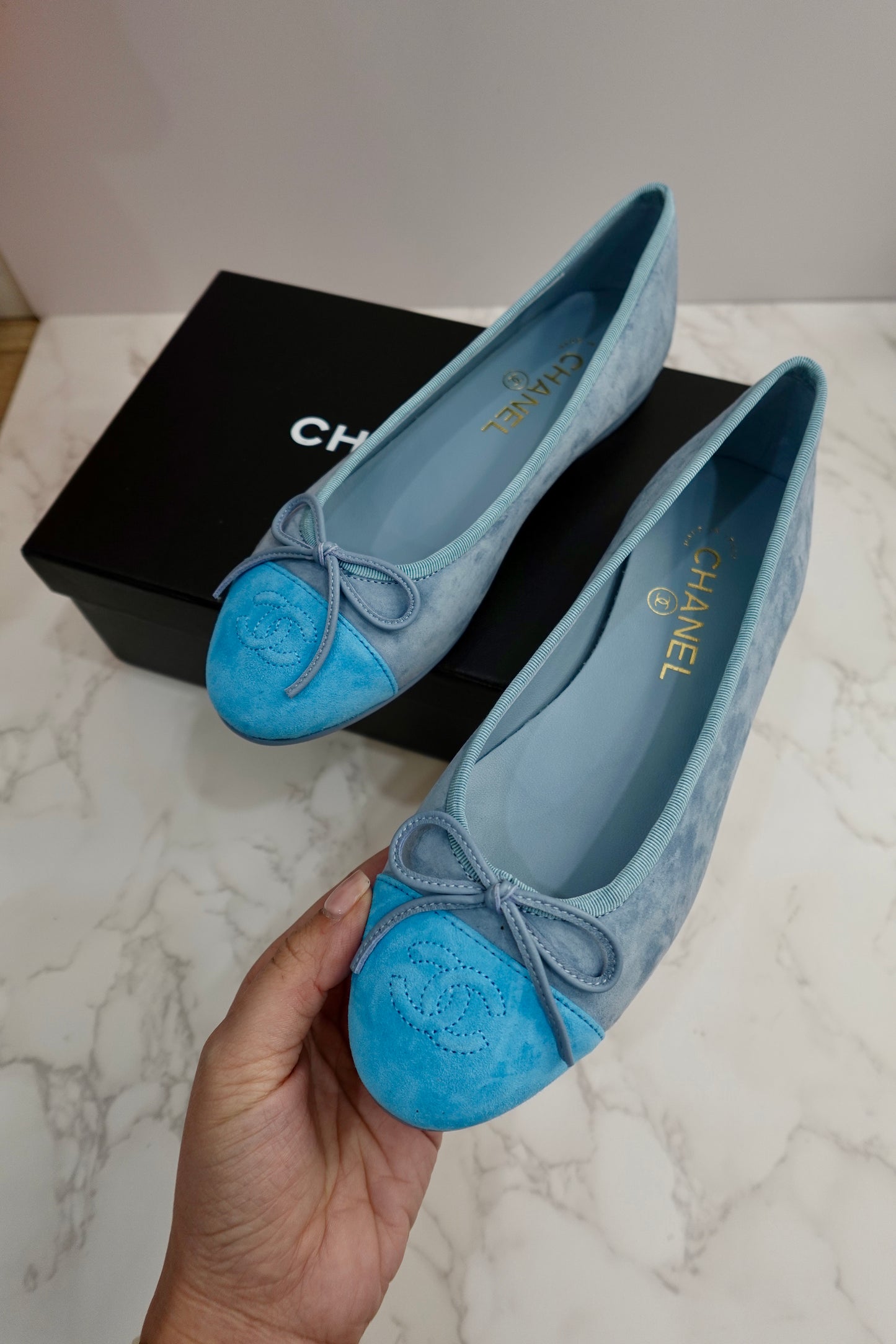 Suede ballet flats