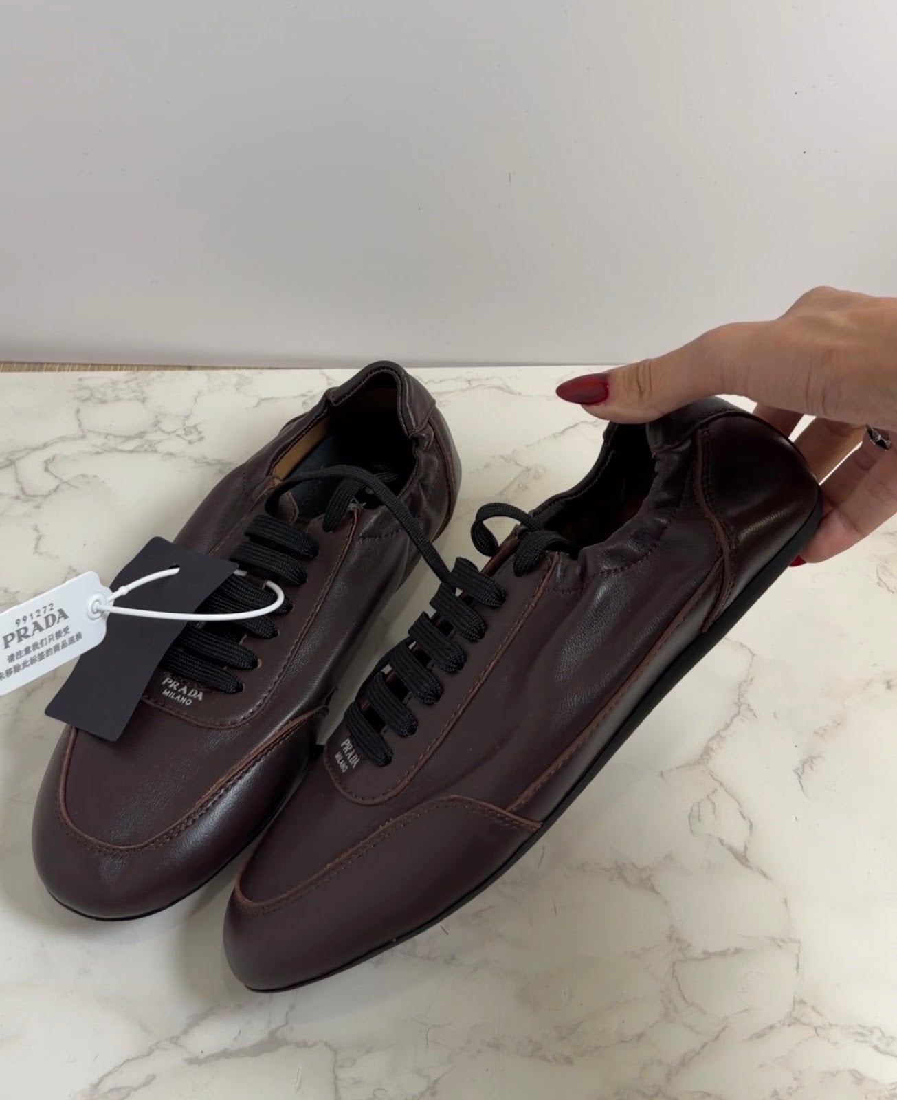 Prada leather sneaker