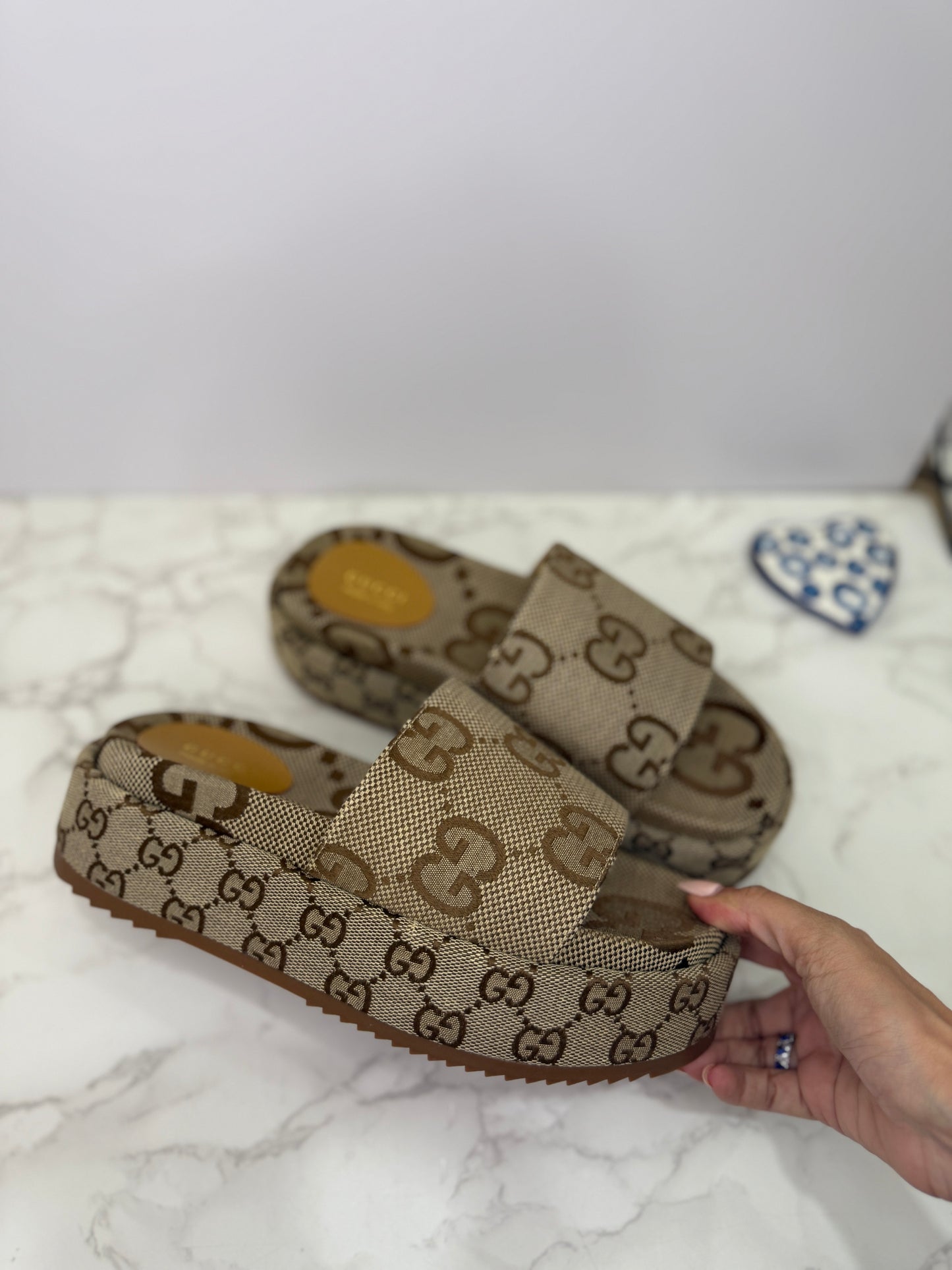 Platform slides sandals
