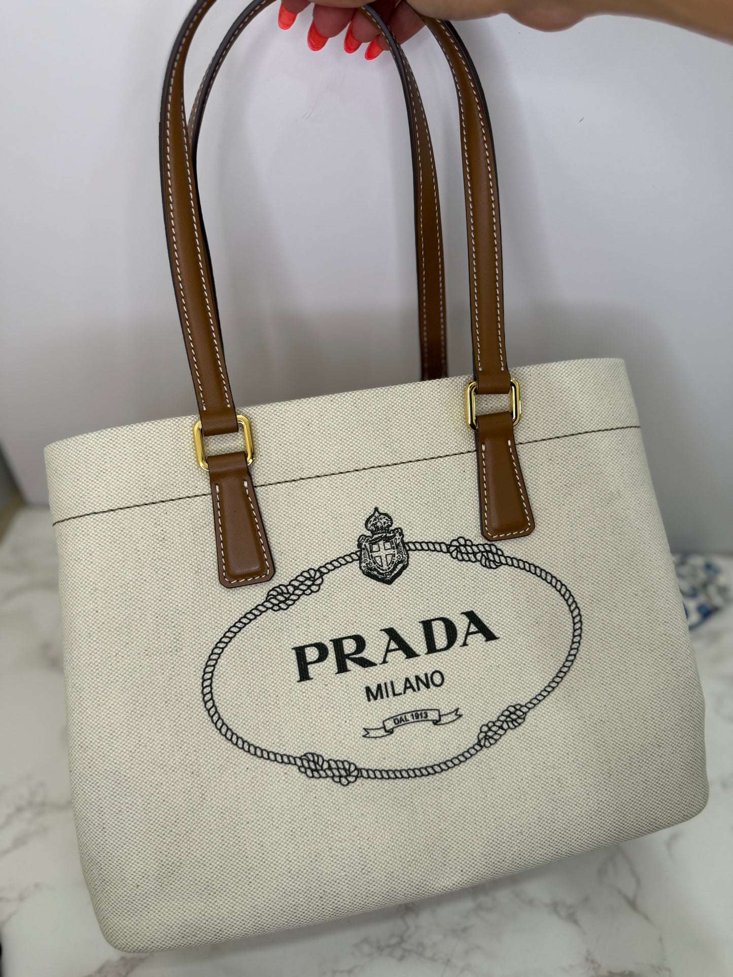 Prada canvas tote