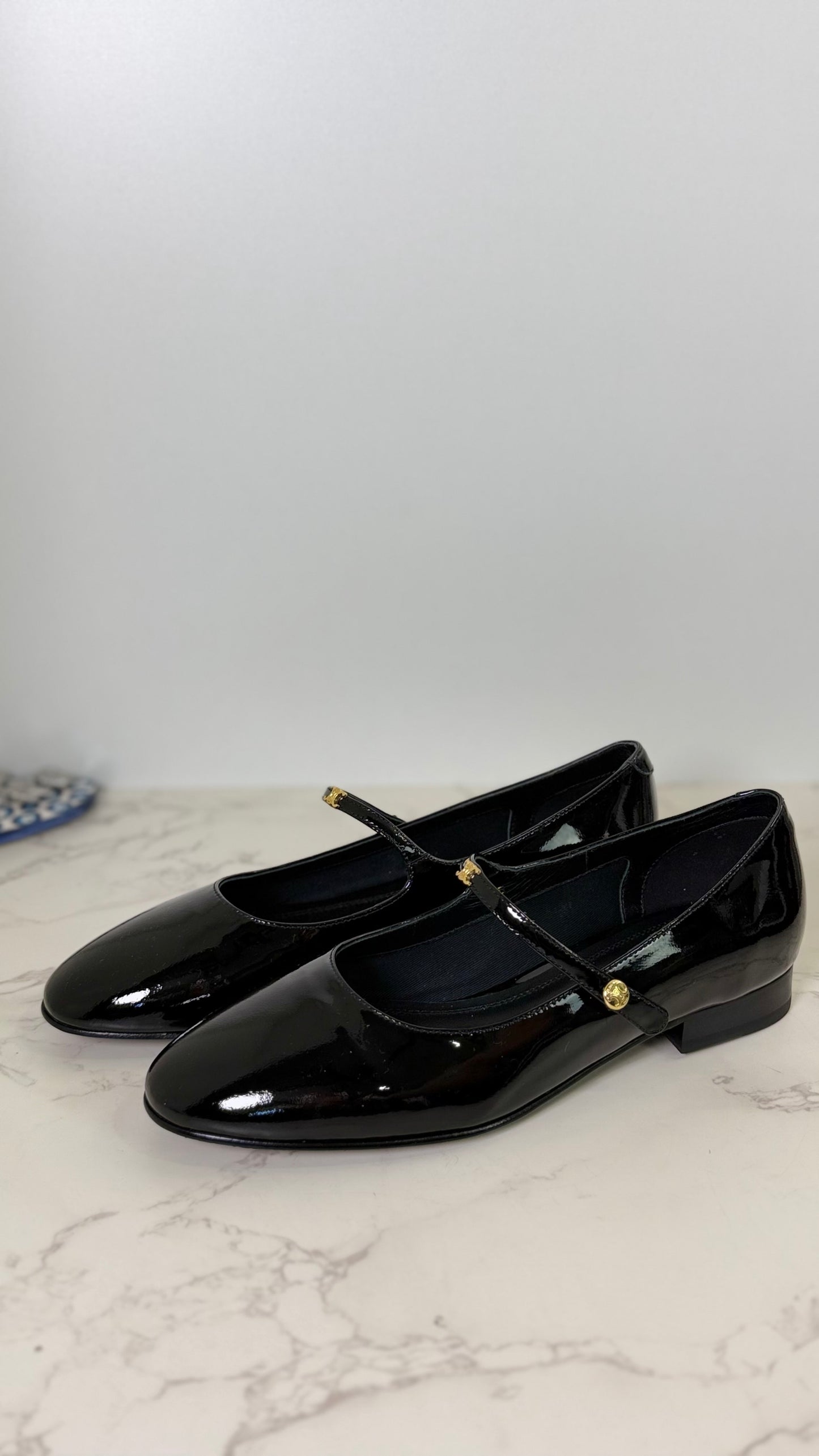 CELINE PATENT MARY JANE FLAT