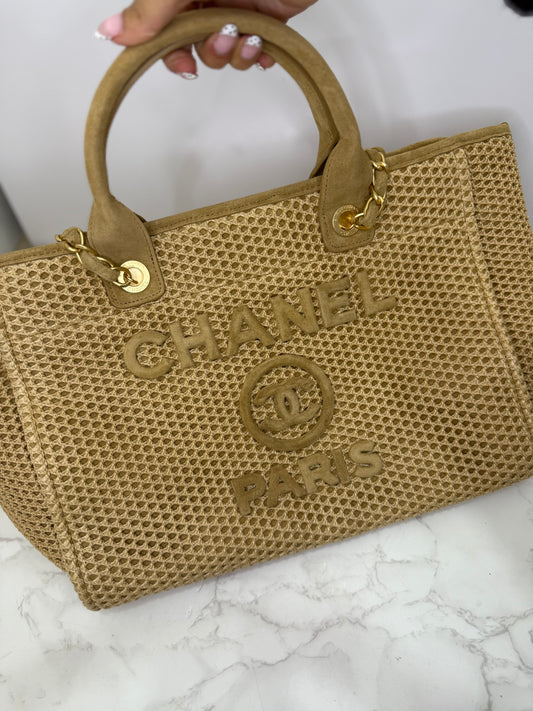 Cc mesh suede tote