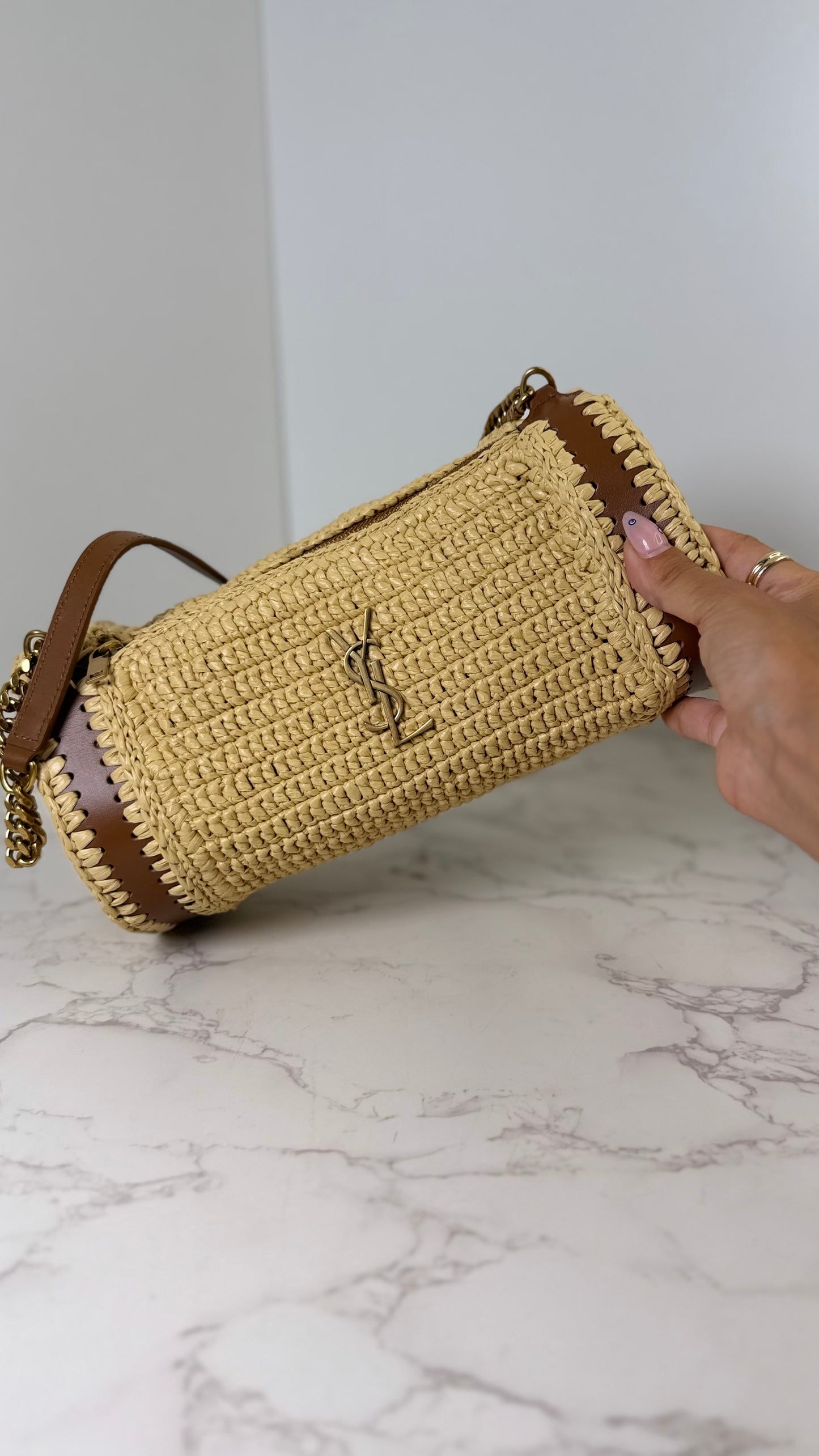 YSL Raffia Cylinder