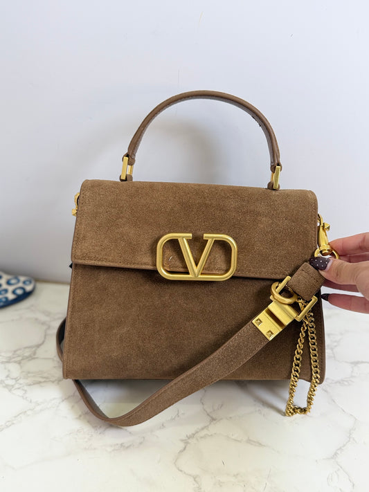 Valentino suede top handle