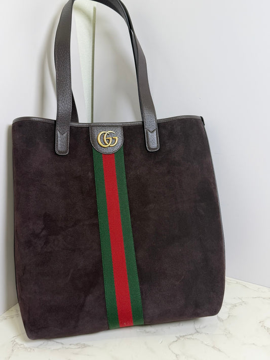 Suede plum gg tote