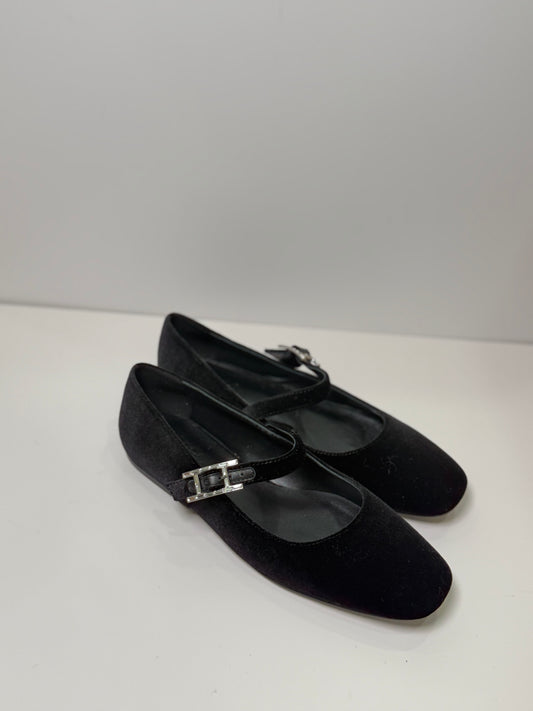 H velour Mary Jane  flats