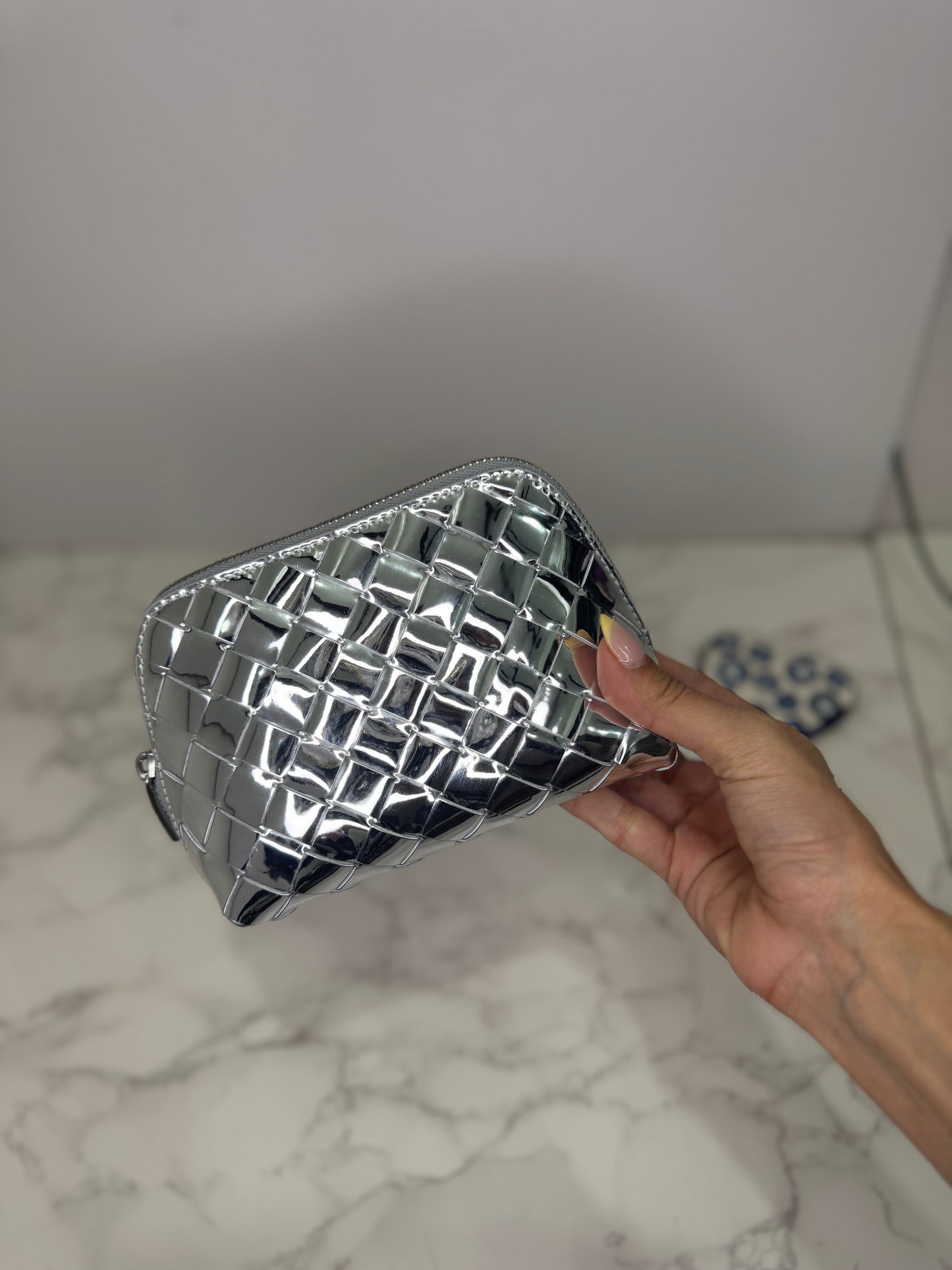 Metallic cosmetic bag