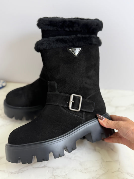 Prada fur boots