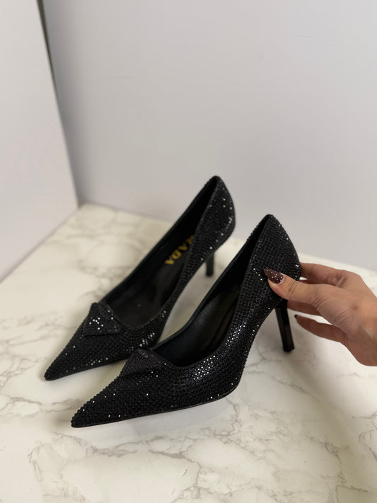 Prada rhinestone heels