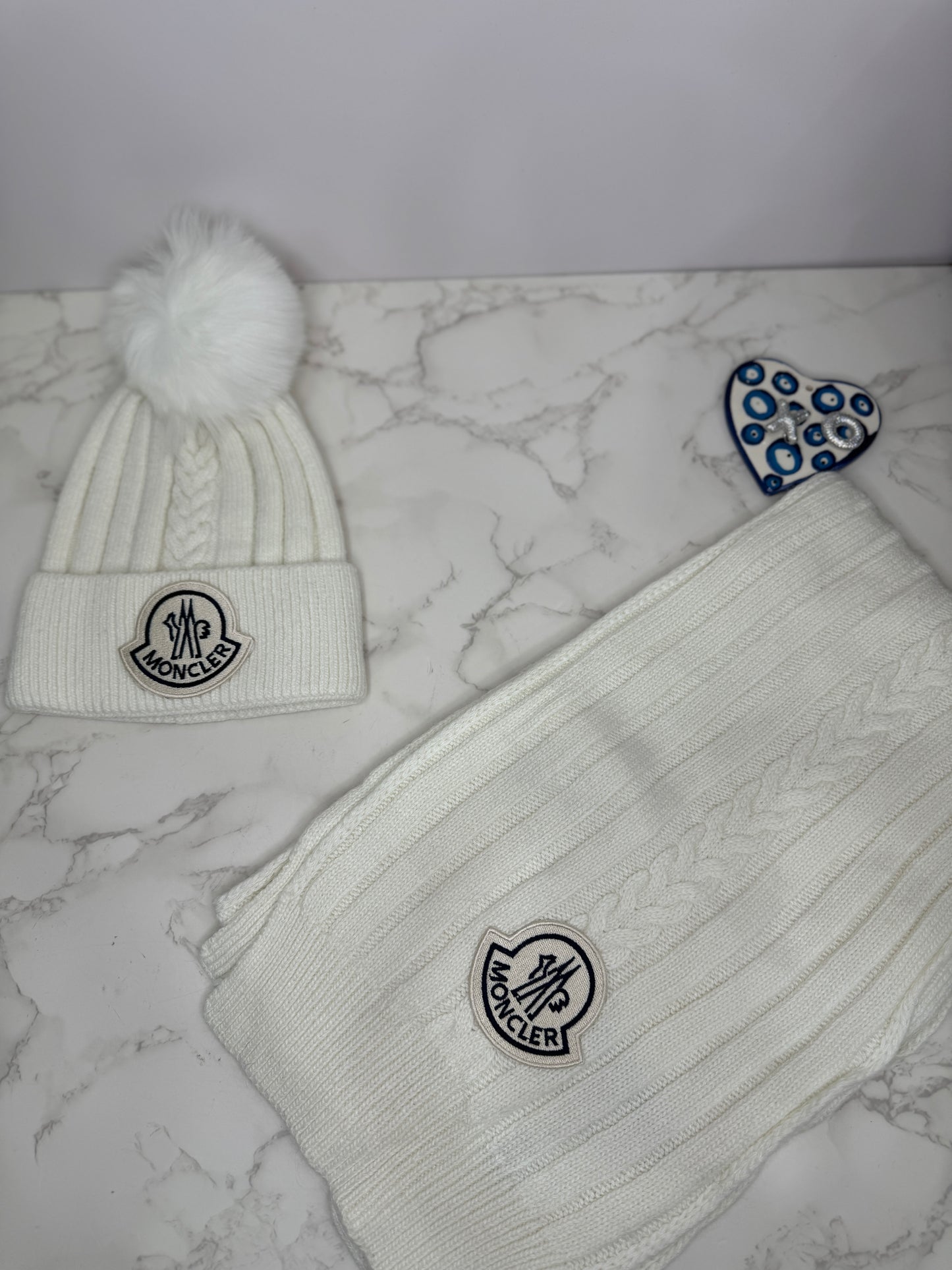 Moncler beanie scarf set