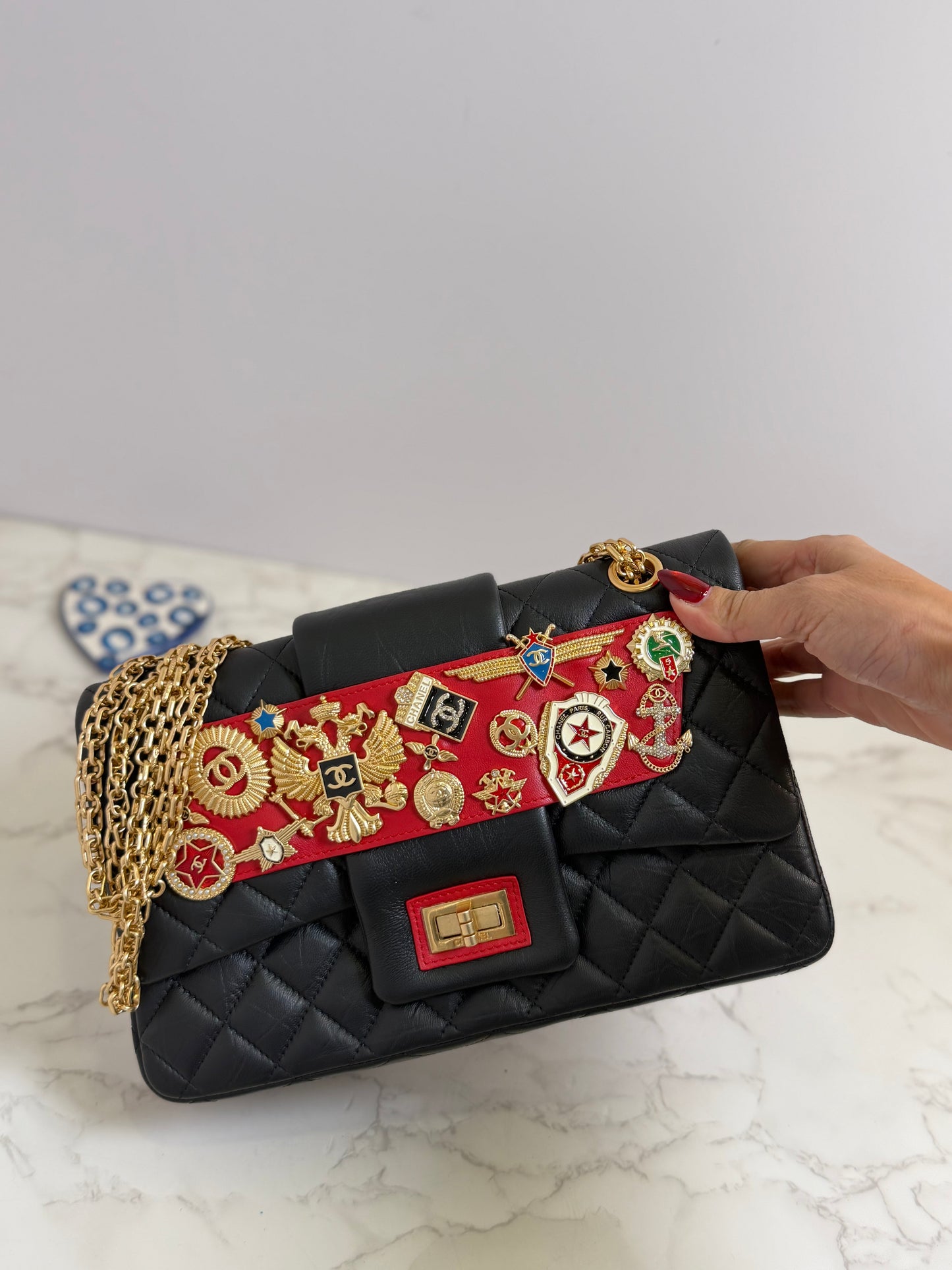 Cc charm flap bag