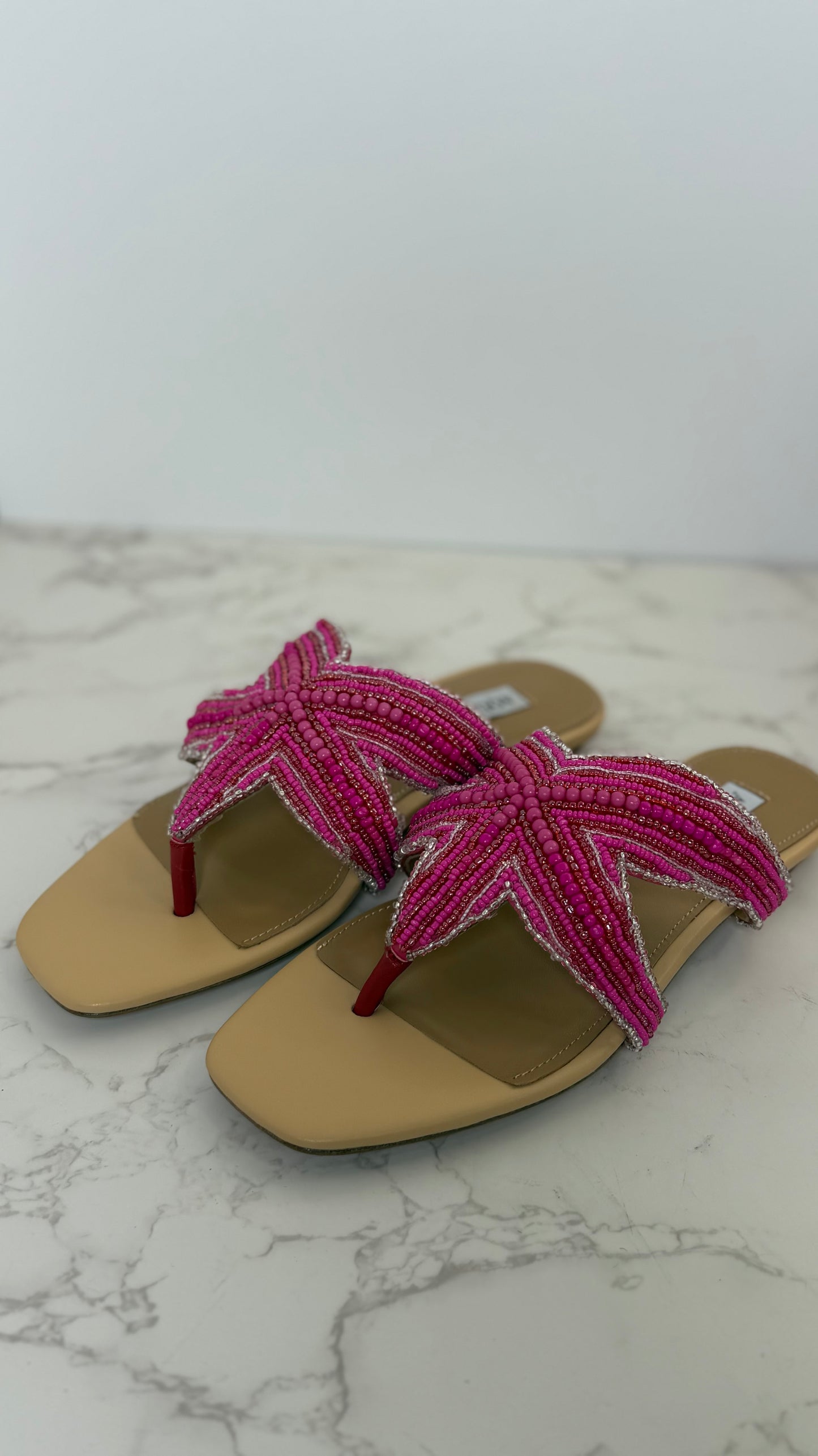 Aqua beaded sandal