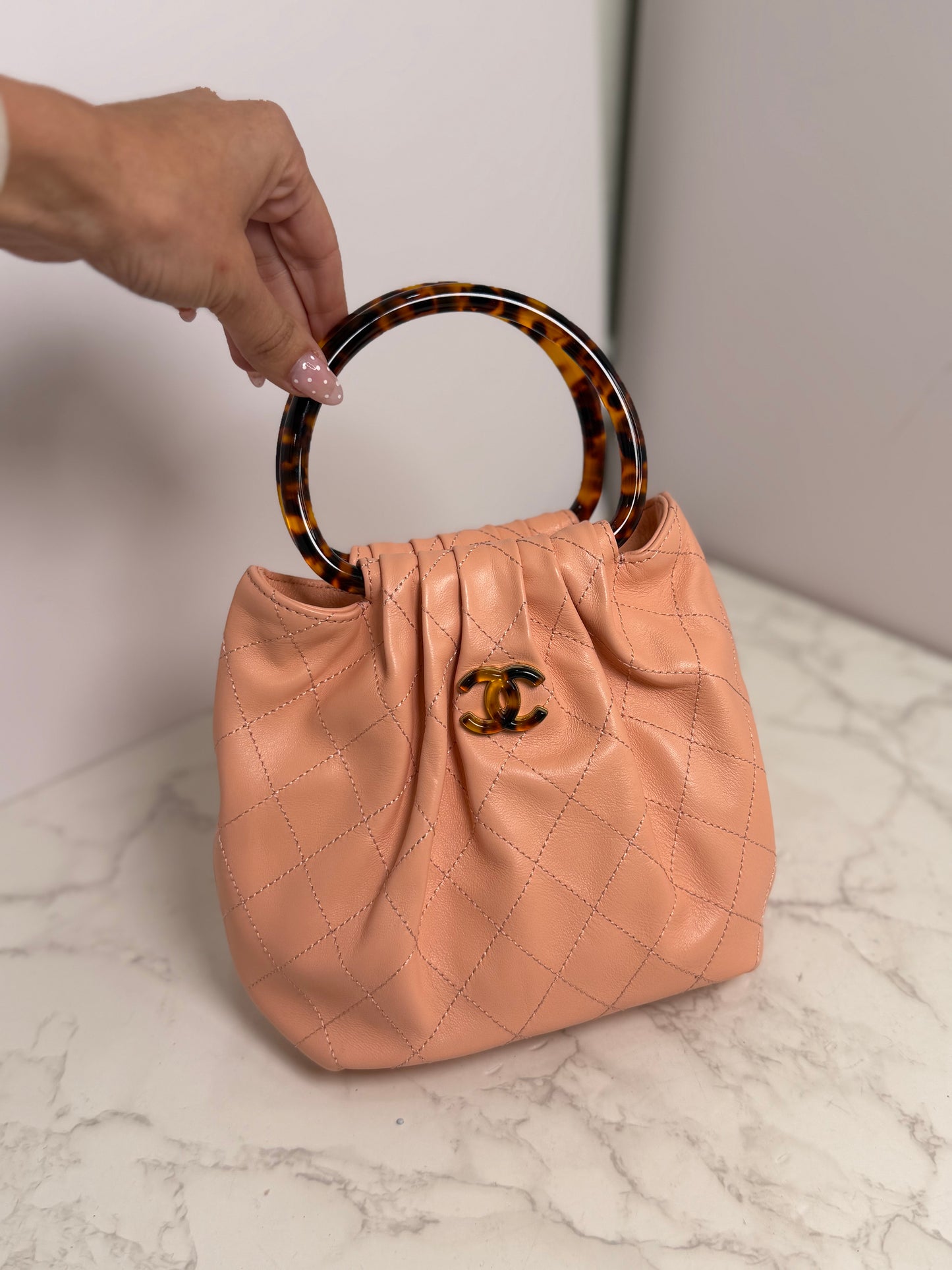Cc leather pouch tortoise