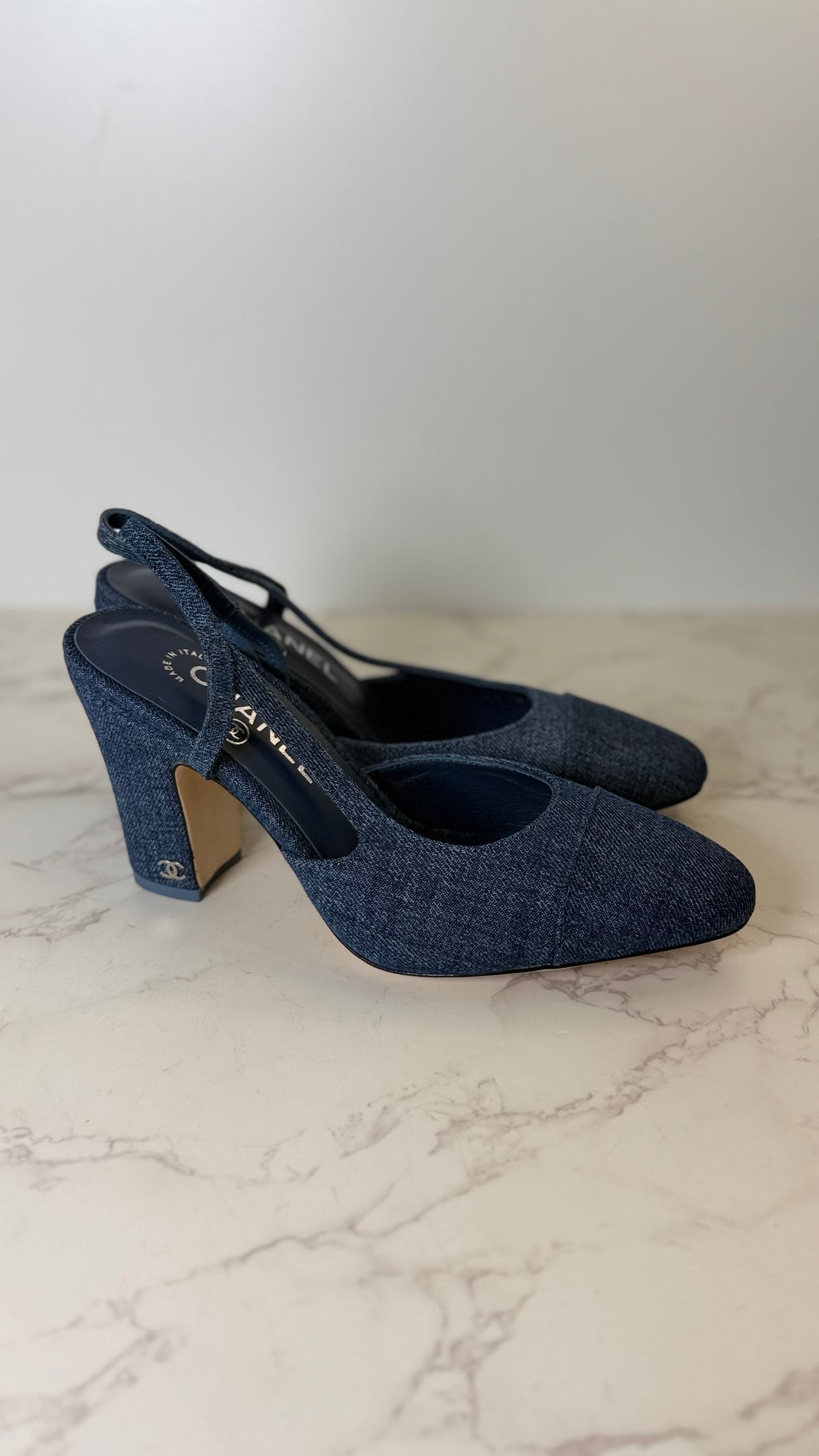 CC denim slingback heel (Copy)