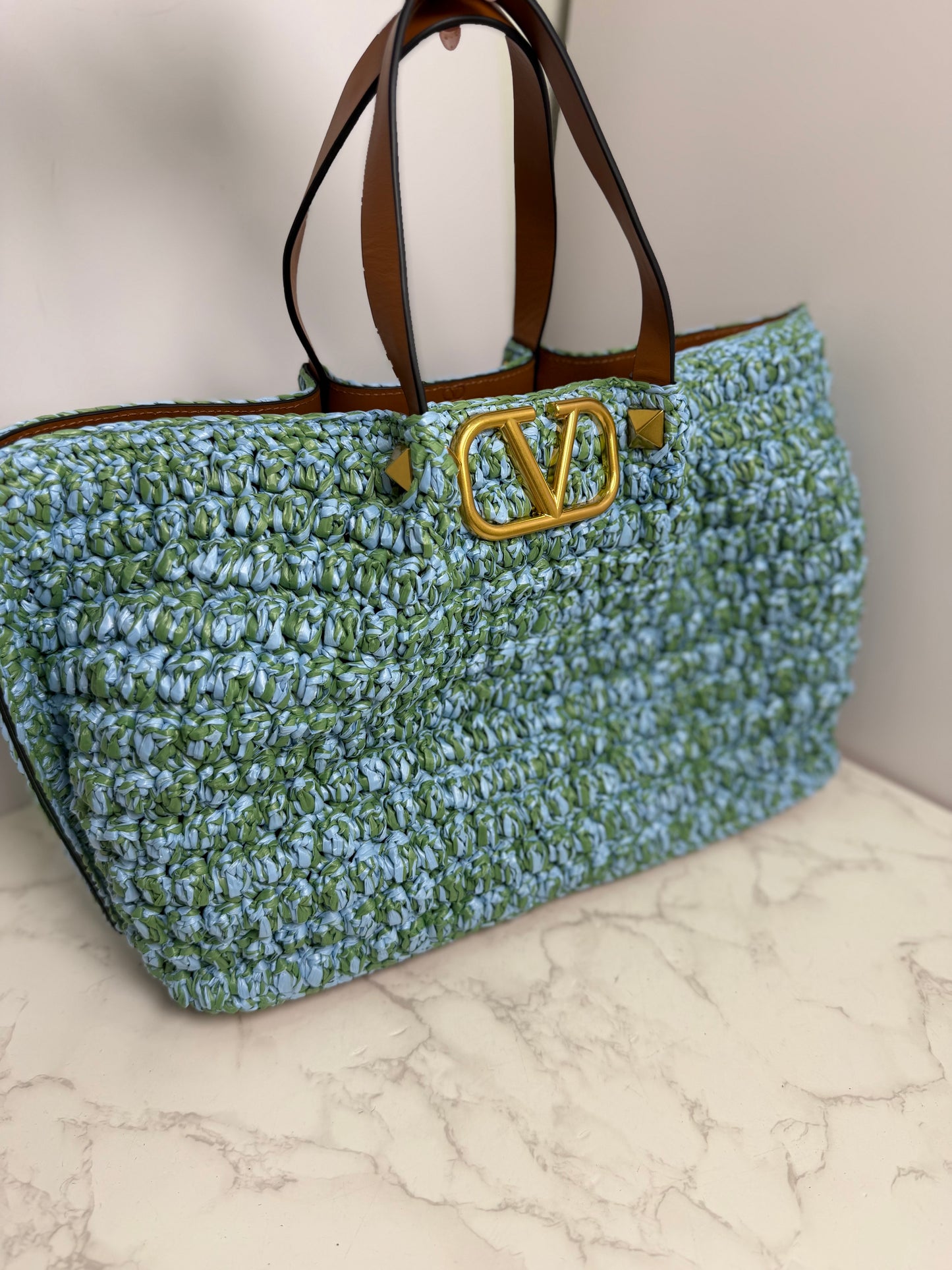 Valentino raffia tote