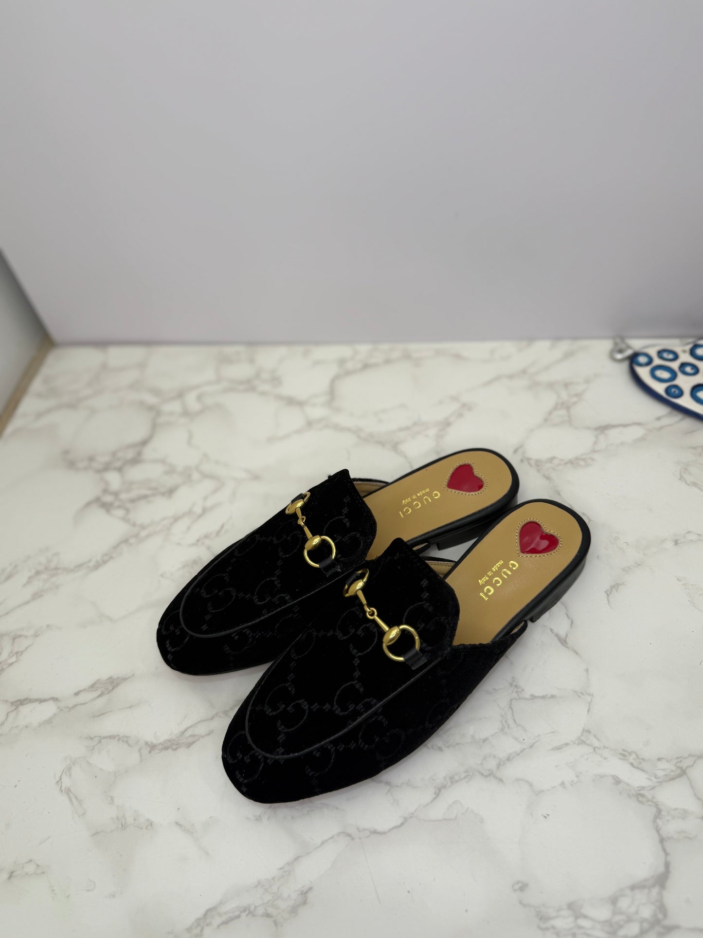 Gucci velour mules
