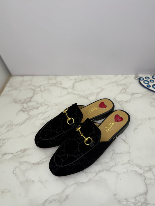Gucci velour mules