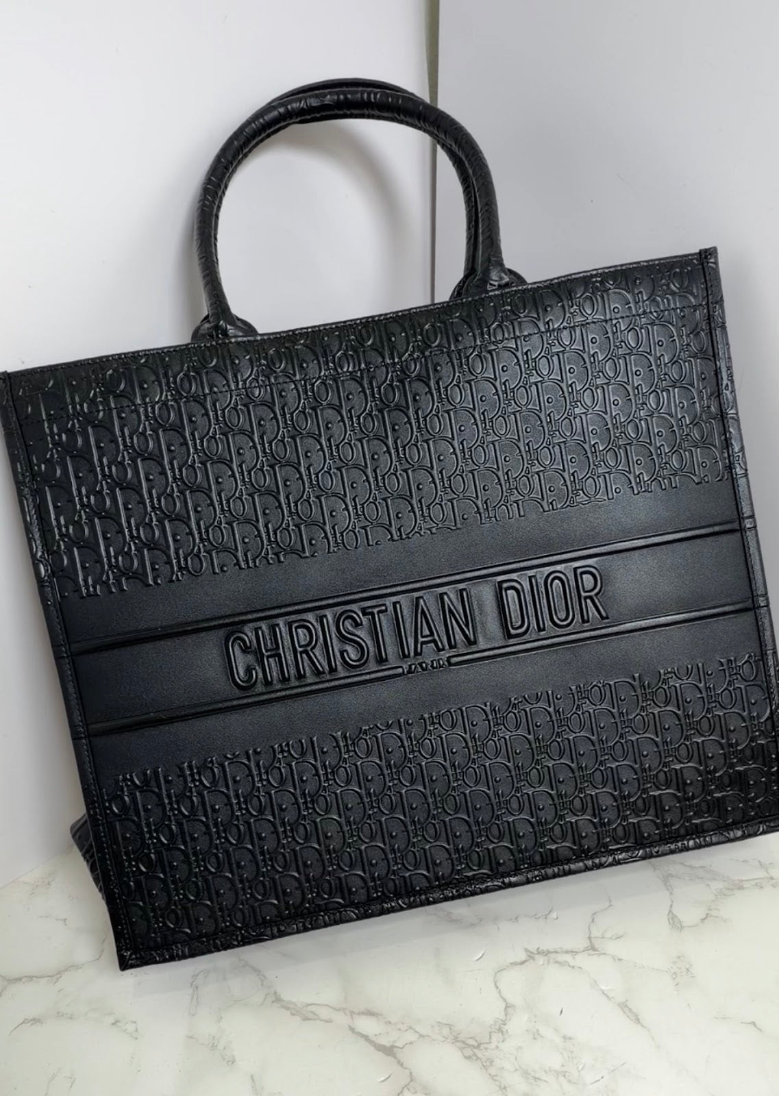 Cd leather booktote