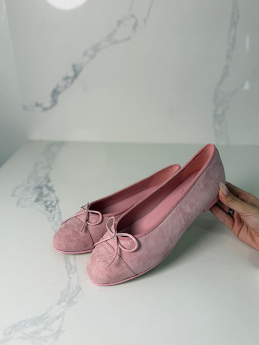 Suede cc ballet flats