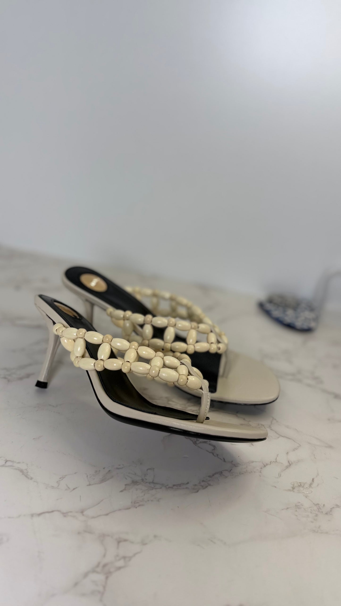YSL Bead thong heel