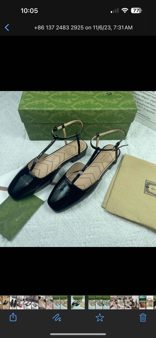 PATENT GG BALLET FLATS