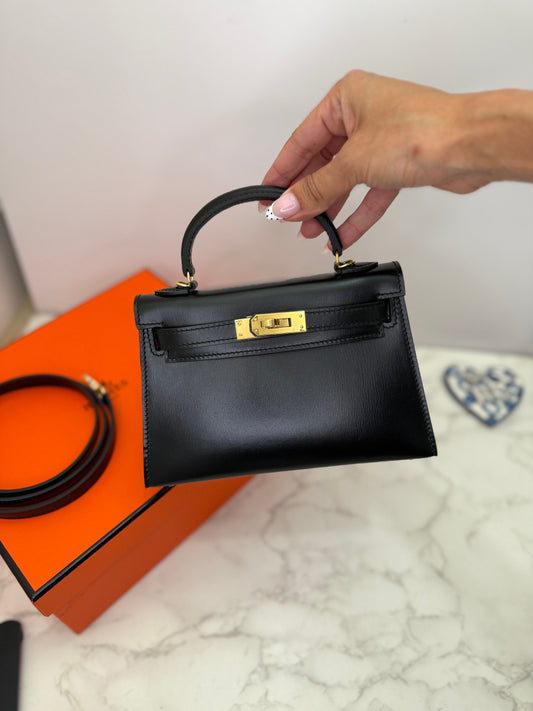 Box leather mini Kelly