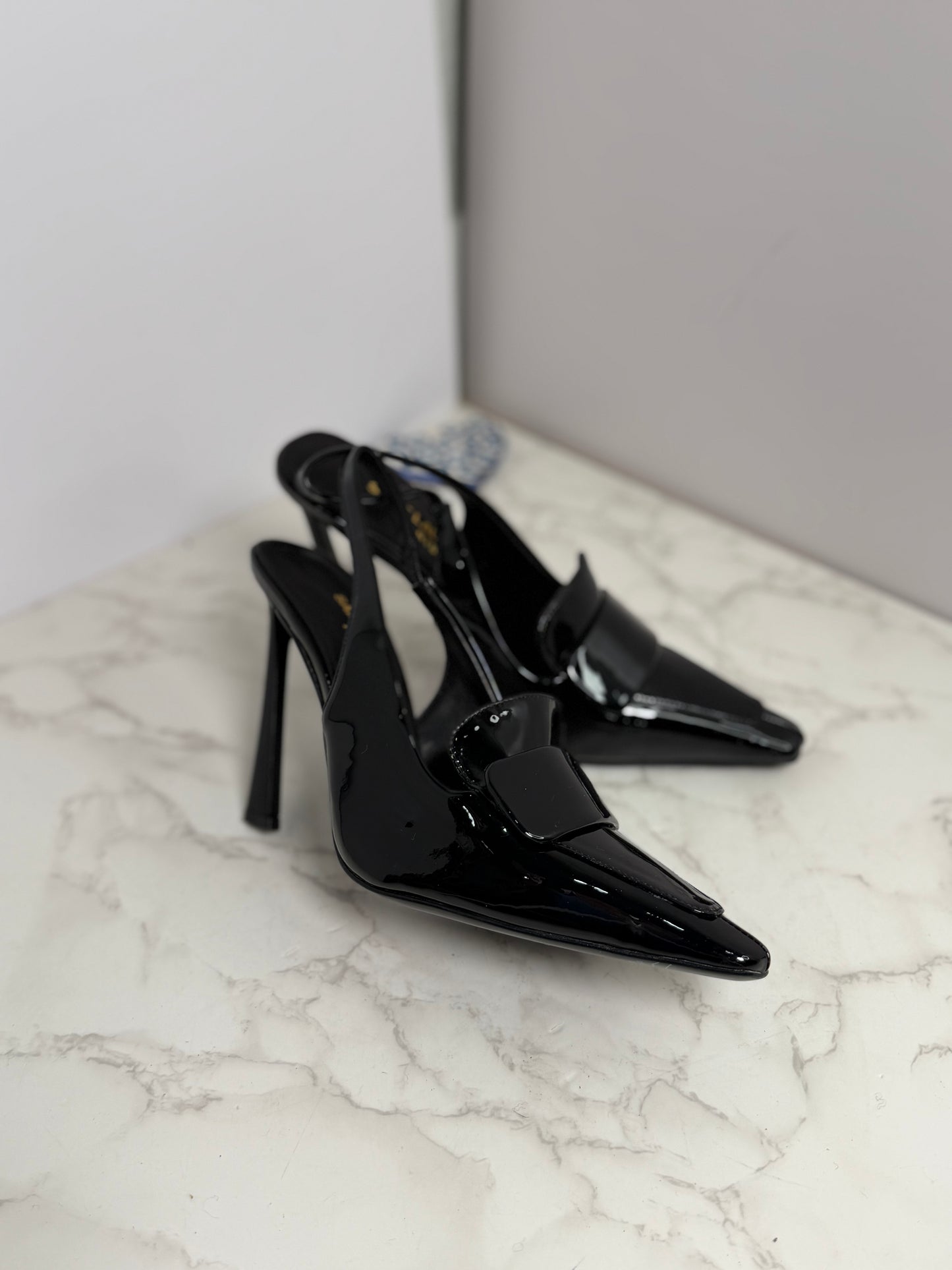 Ysl patent slingback
