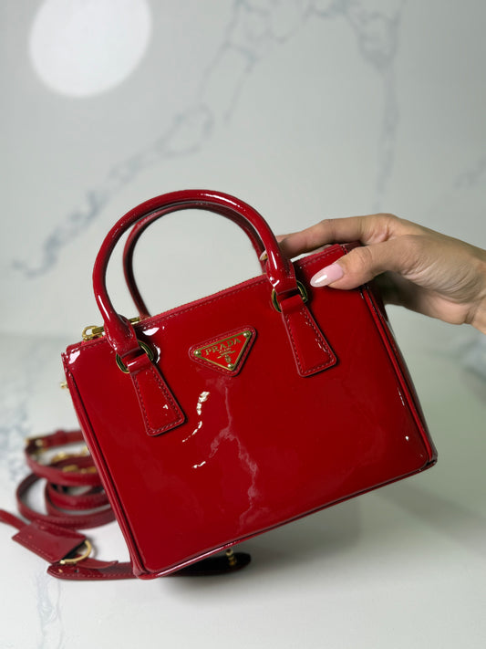 Patent Prada mini tote